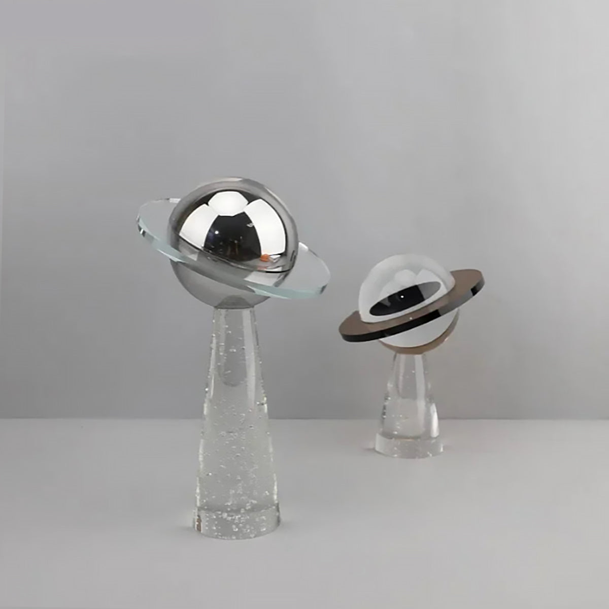 Saturn Planet Sculpture - Solid Crystal Art Decor