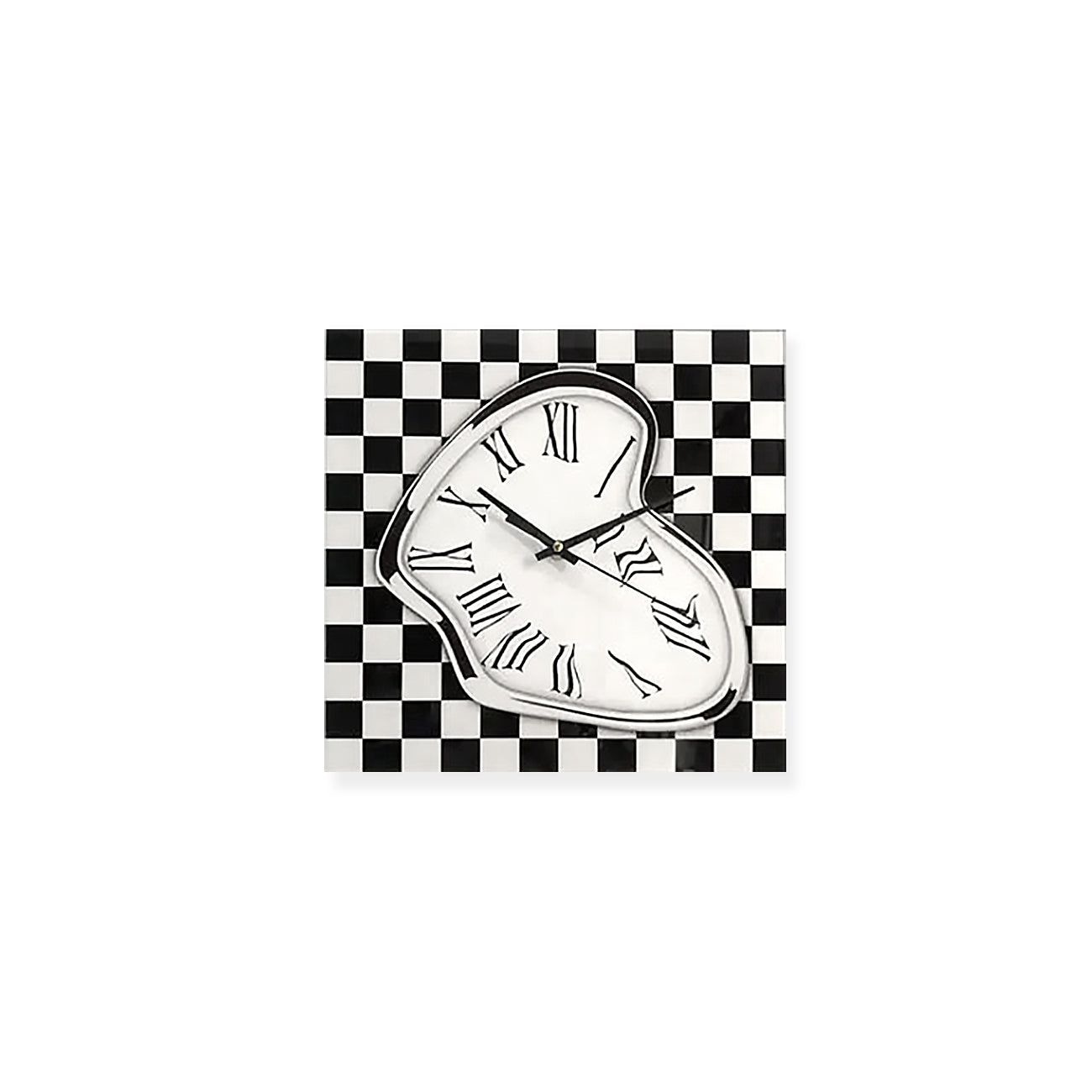 Plaid Glass Wall Clock | Modern Square Decorative Clock