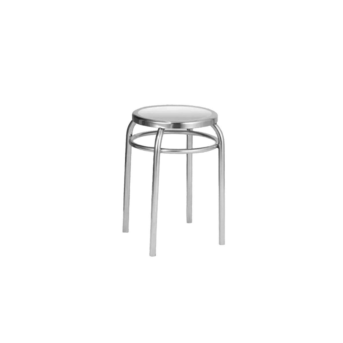 Stainless Steel Stool - Minimalist Metal Accent Seat