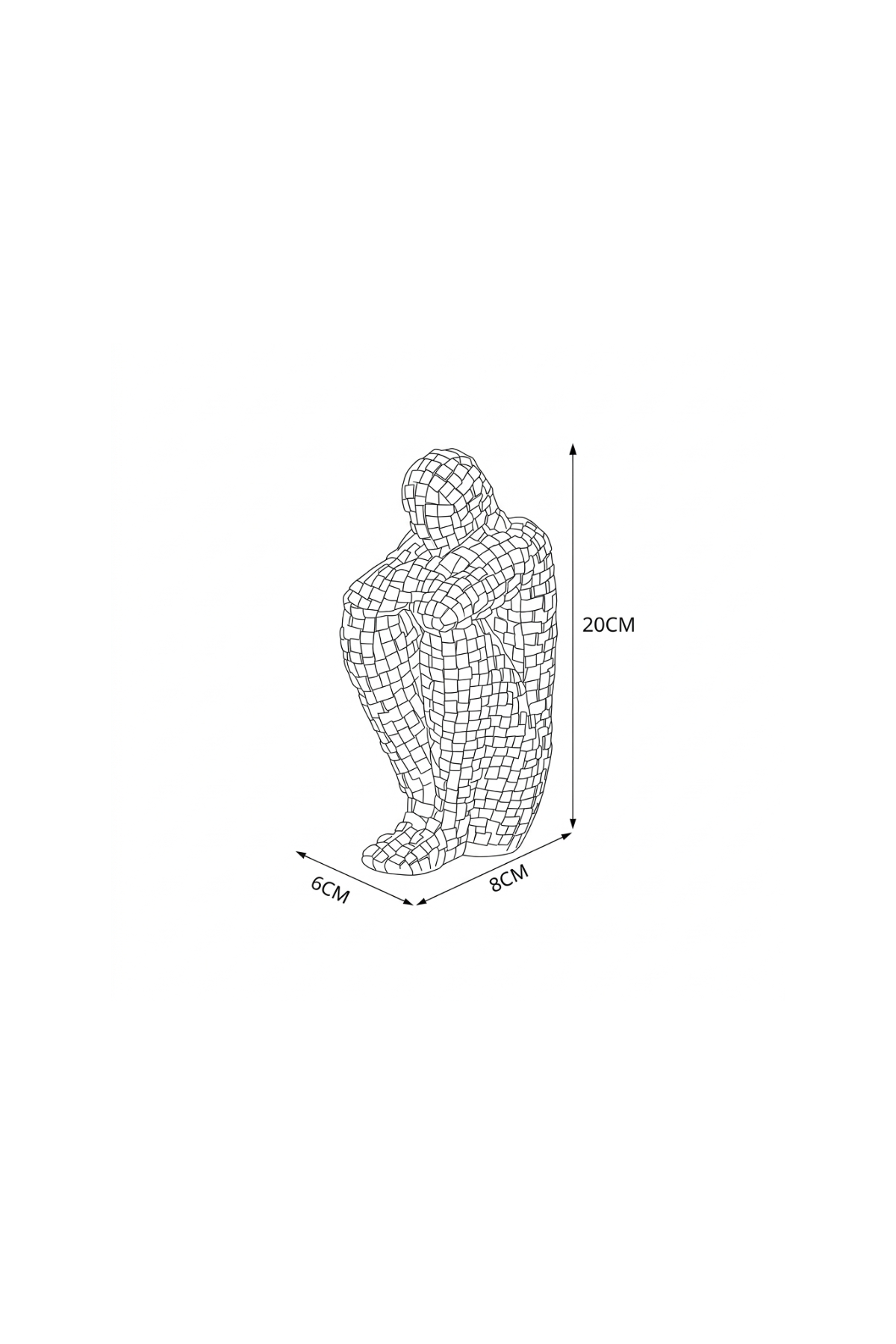 THINKER-MOSAIC | Reflective Mosaic Thinker Statue