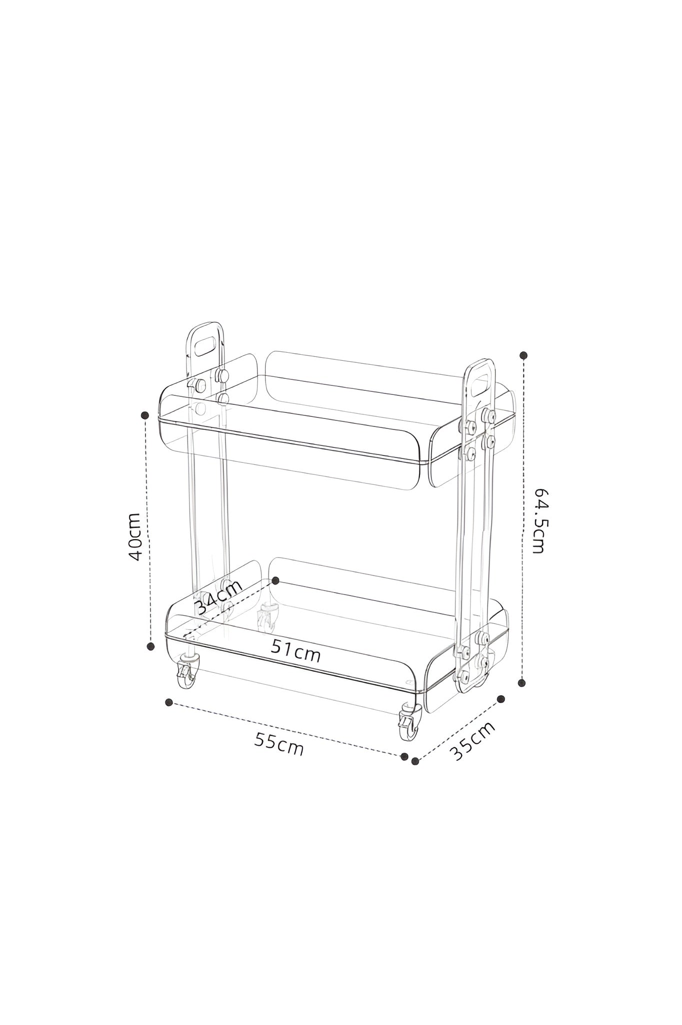 MODERNIST | Acrylic Rolling Utility Cart
