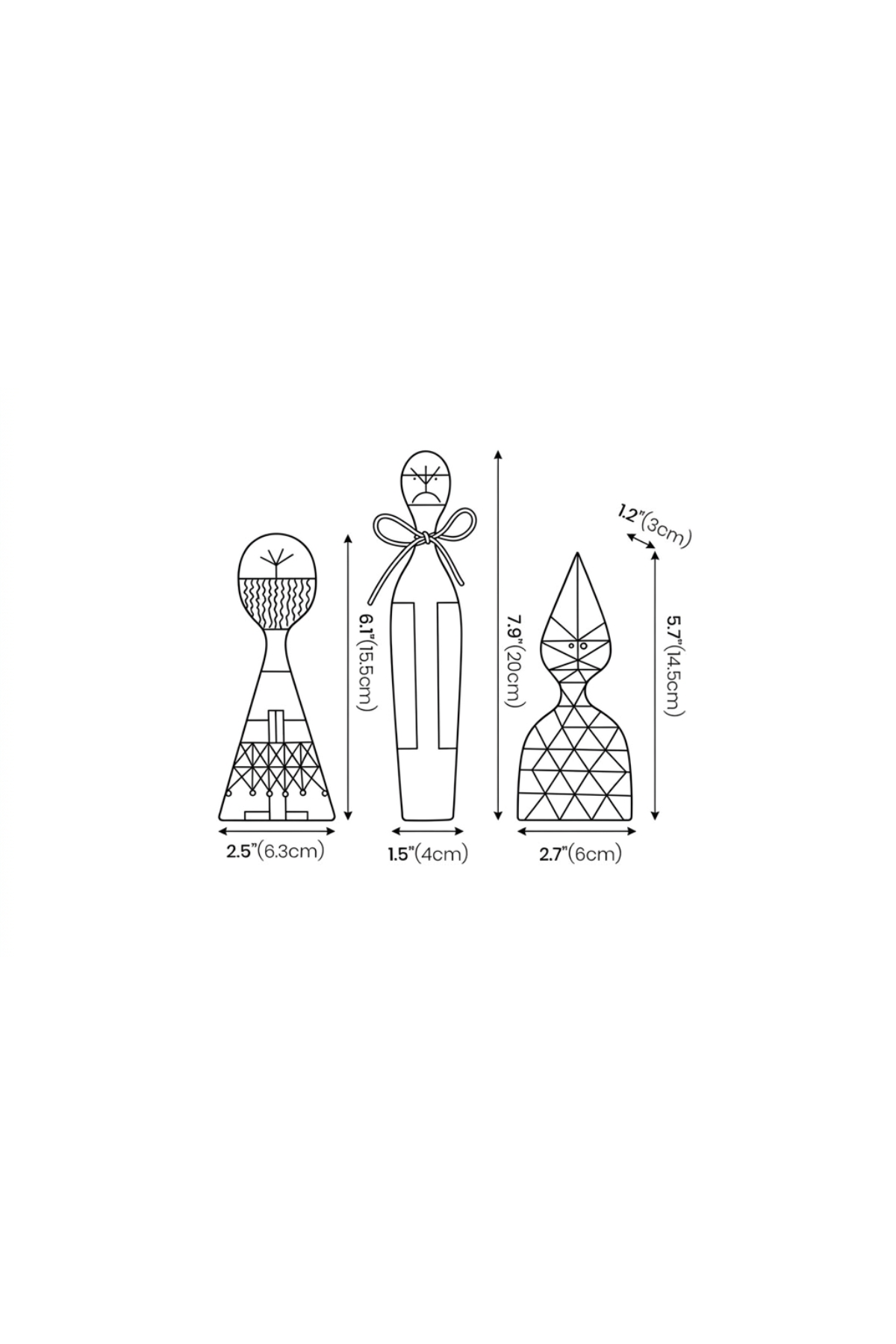 Wooden Character Figurines - Handcrafted MDF Sculptures