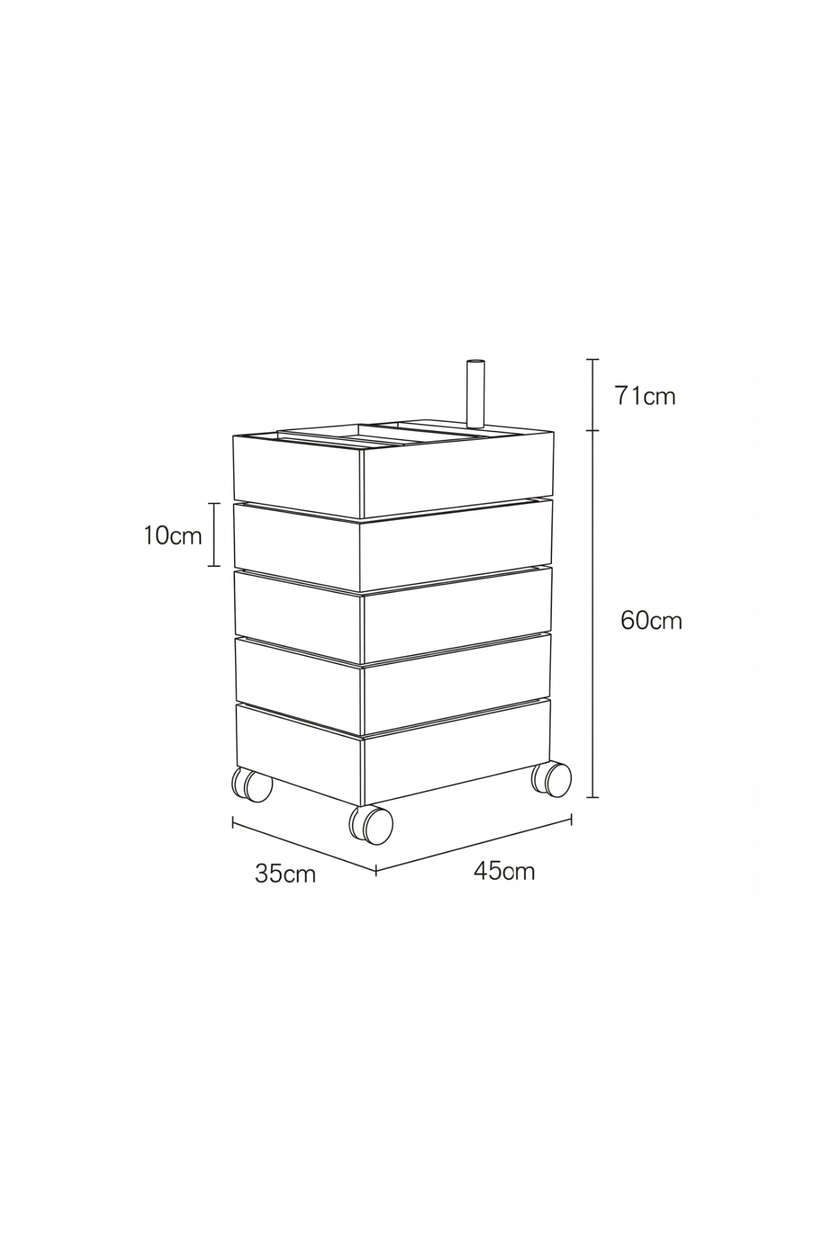 MODULAR MOTION | 360° Rotating 5-Drawer Tower