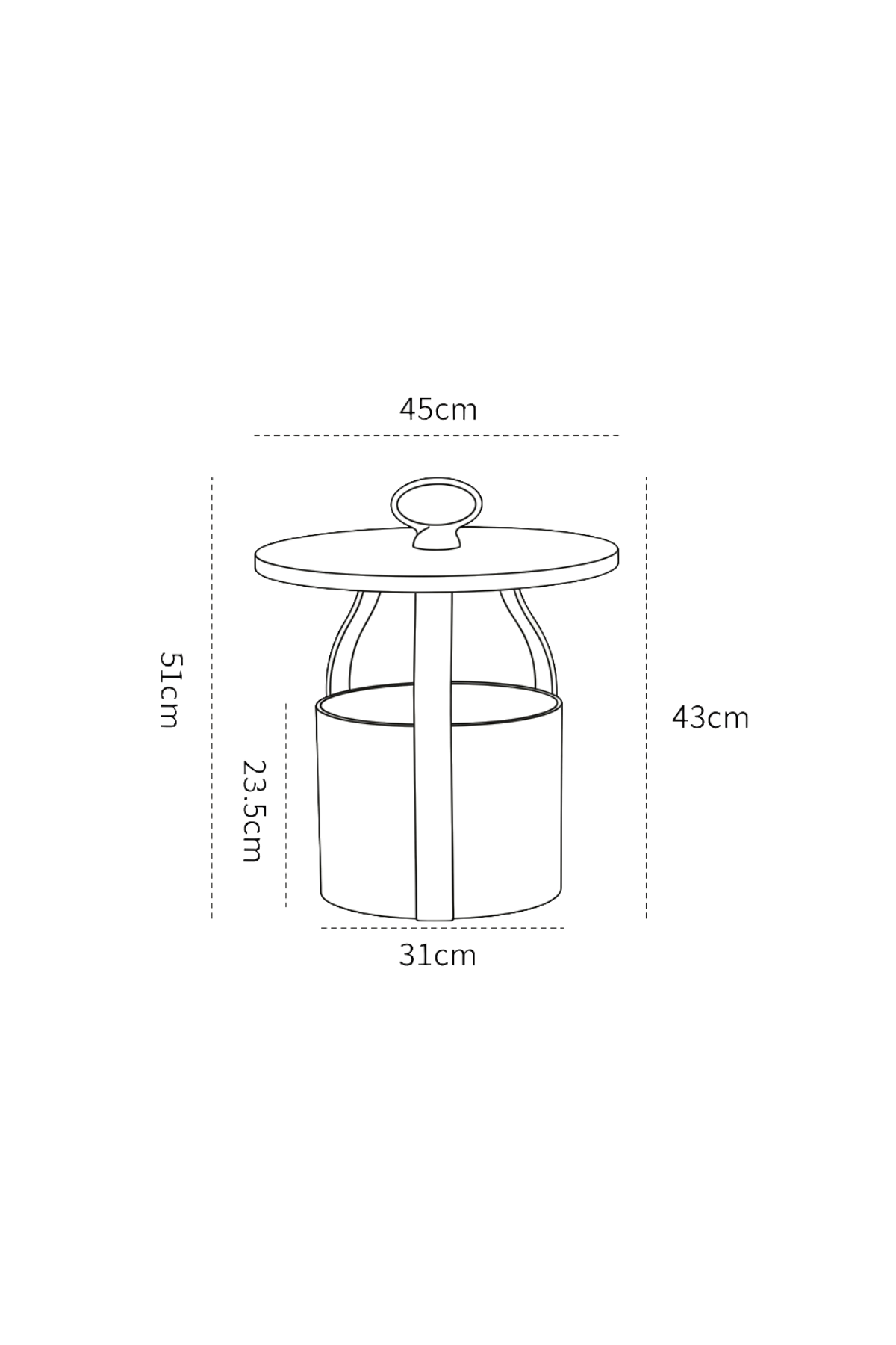 BUCKETED-BLISS | Modern Side Table with Storage Flair