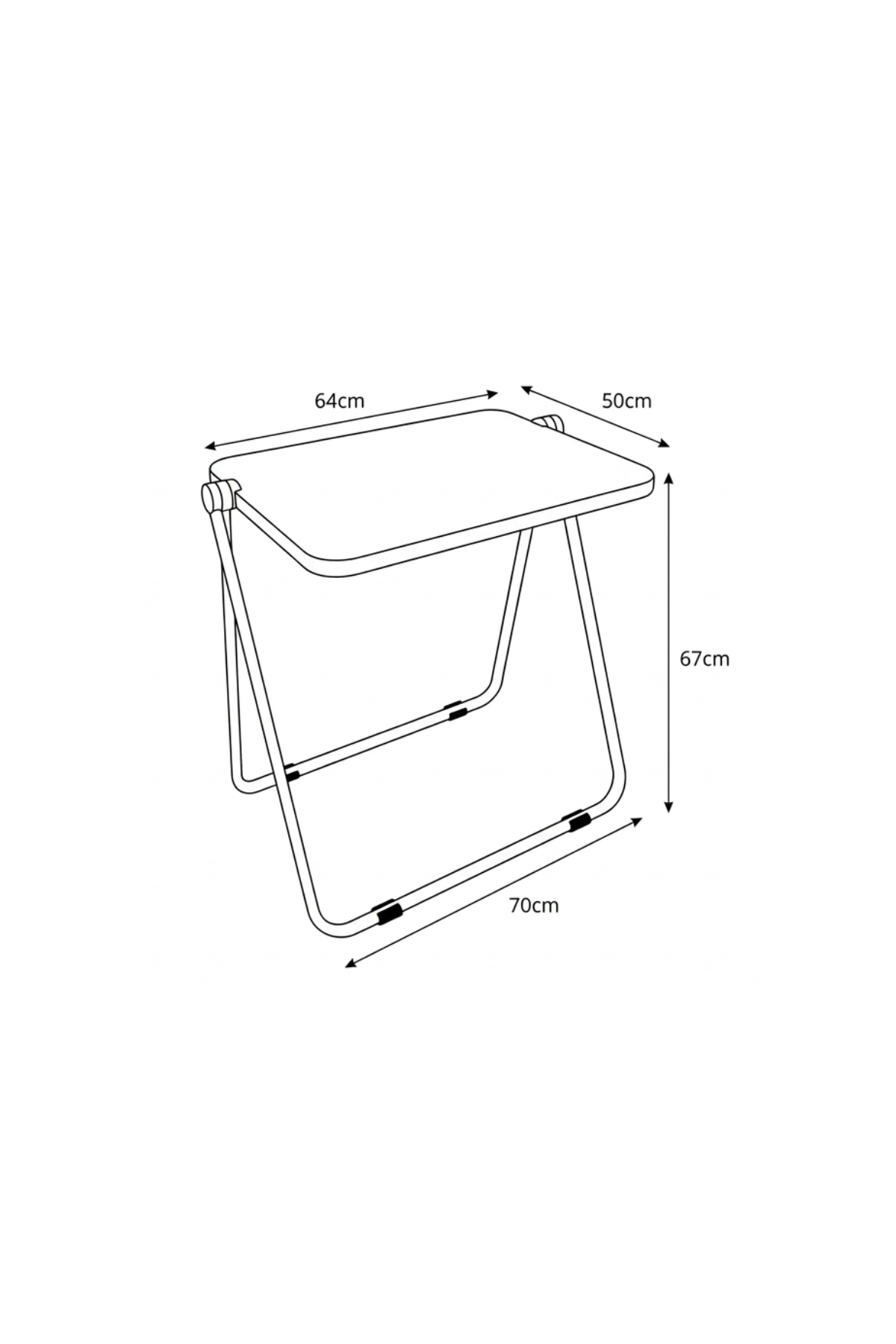 Foldable Acrylic Coffee Table - Transparent Medium Side Table