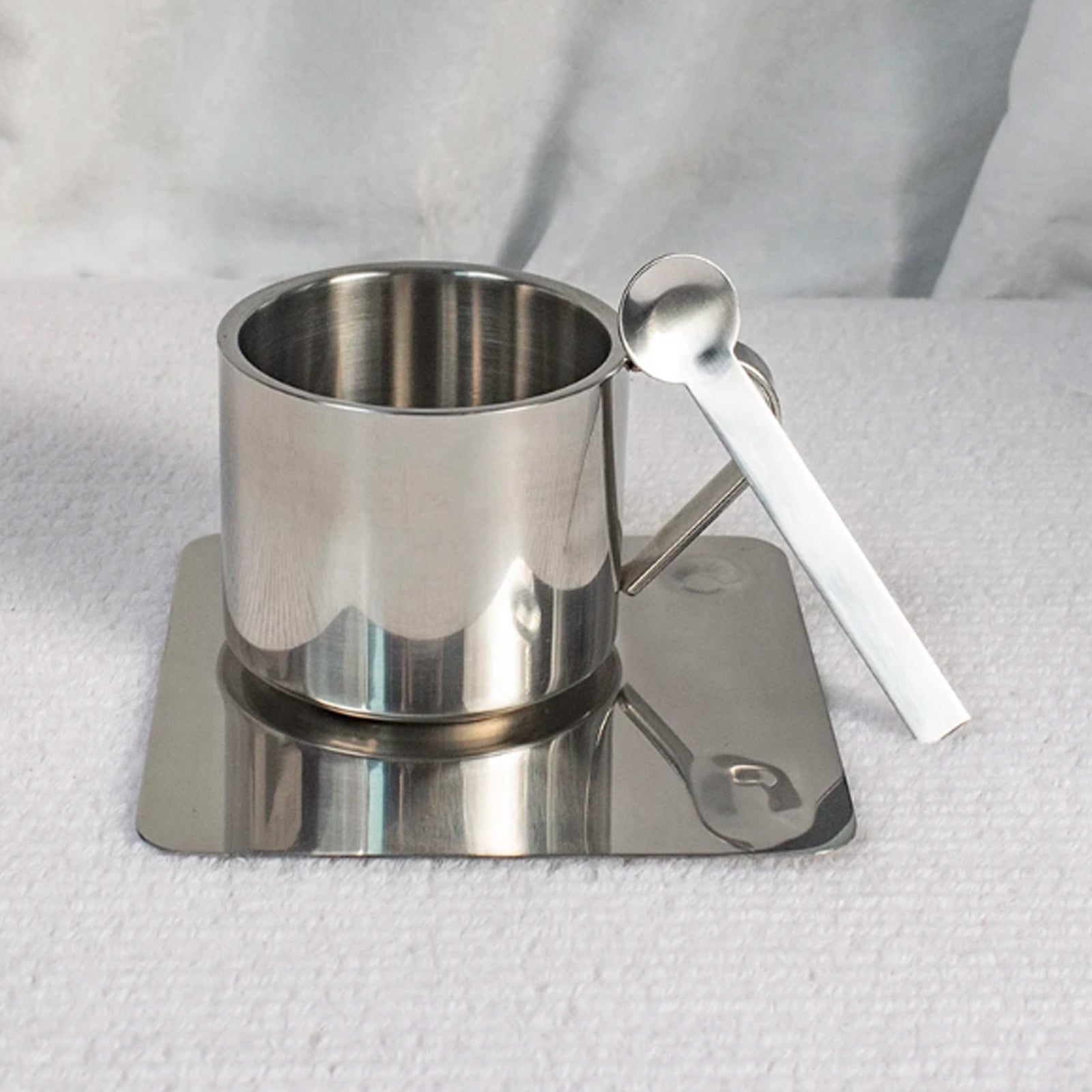 Thermal Coffee Set - Stainless Steel Double Wall Cup & Plate