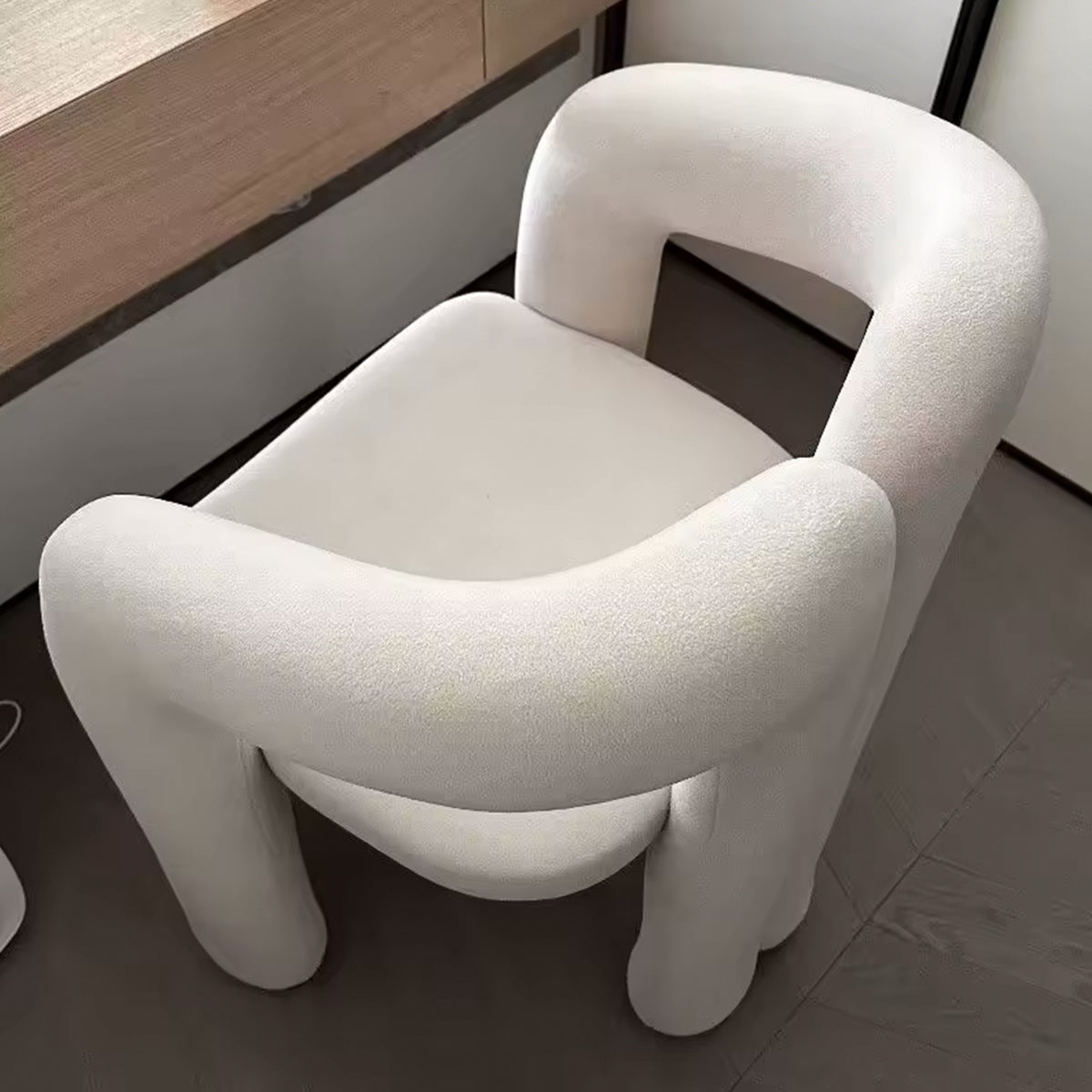 Teddy Fabric Lounge Chair - Open Back Modern Accent Seat