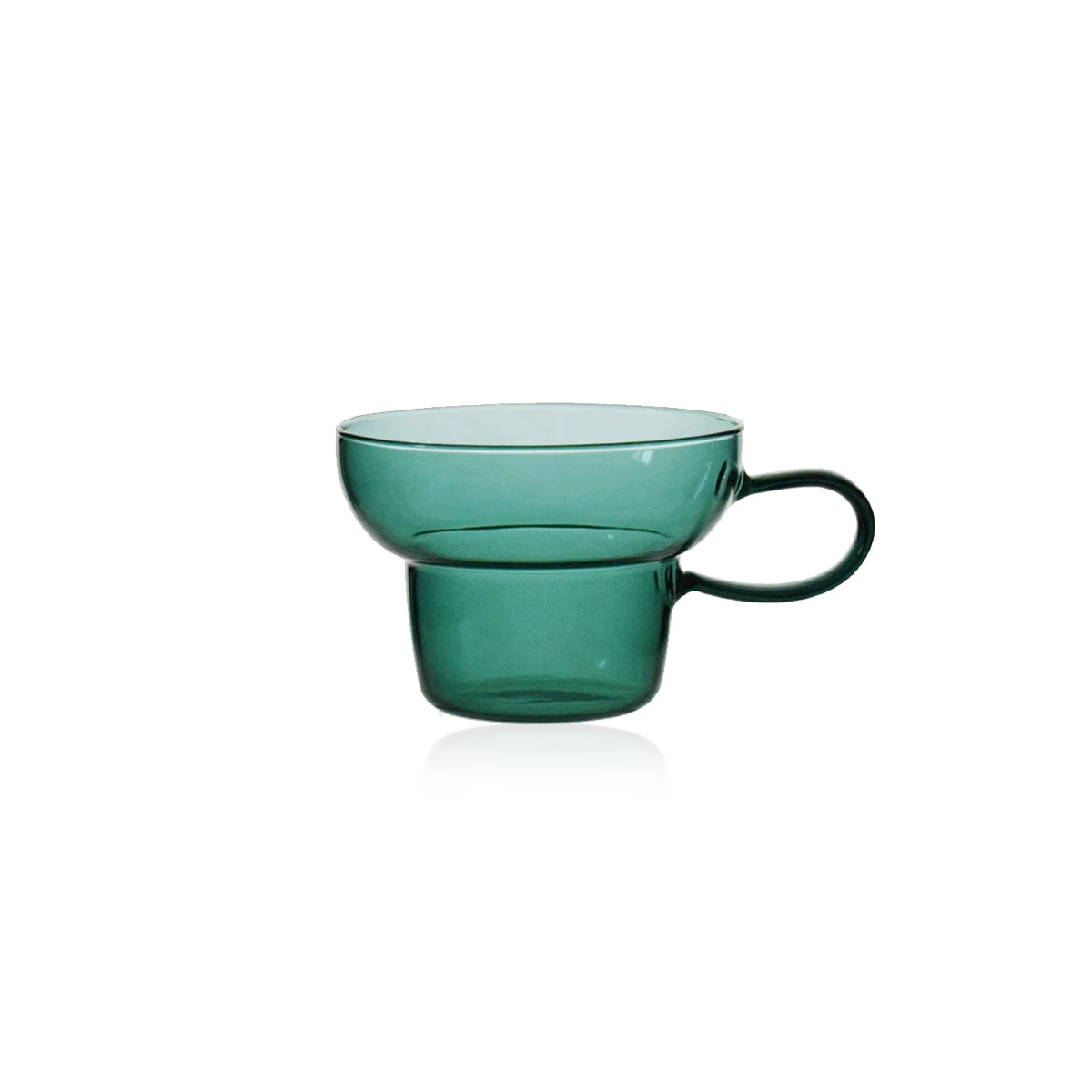 Transparent Glass Mug - Vintage Colored Drinkware 400ml