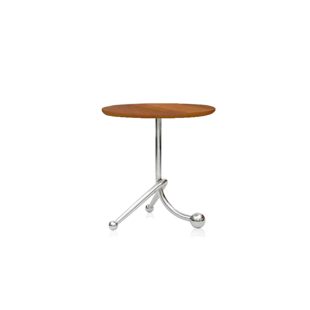 Vintage Round Side Table - Twisted Metal Frame, Stainless Steel Accent