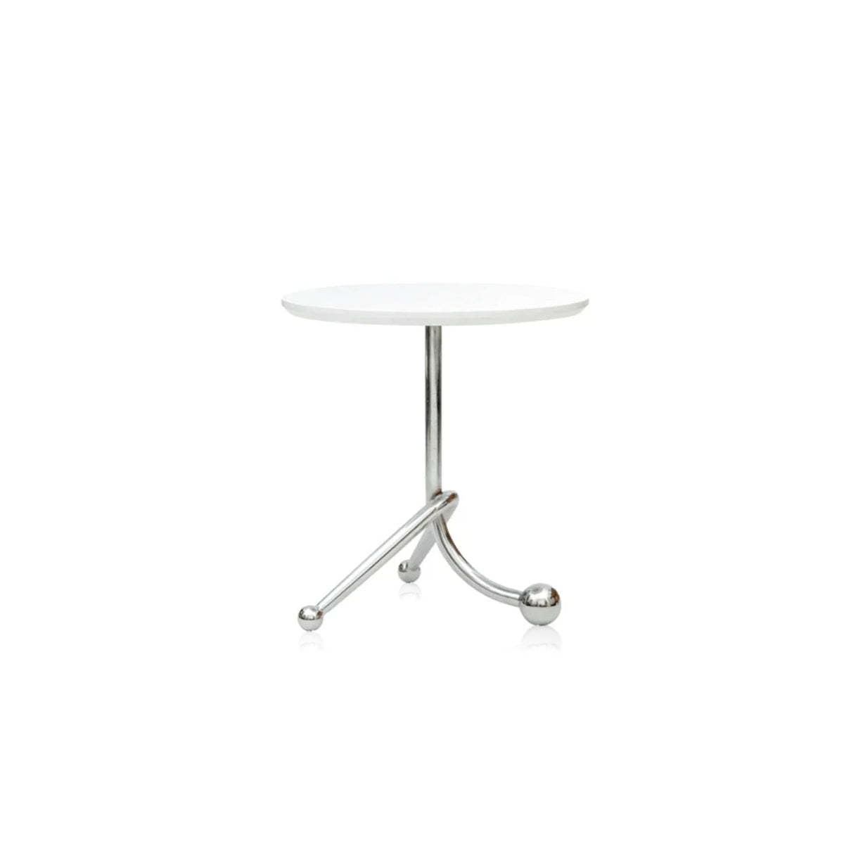 Vintage Round Side Table - Twisted Metal Frame, Stainless Steel Accent