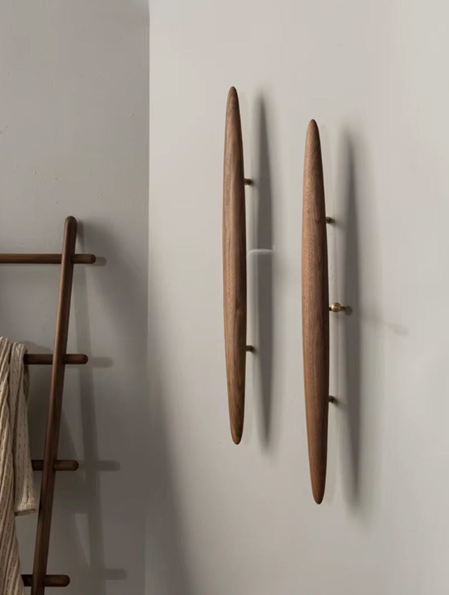 Solid Wood Coat Rack - Vintage Japanese Oak Wall Hanger