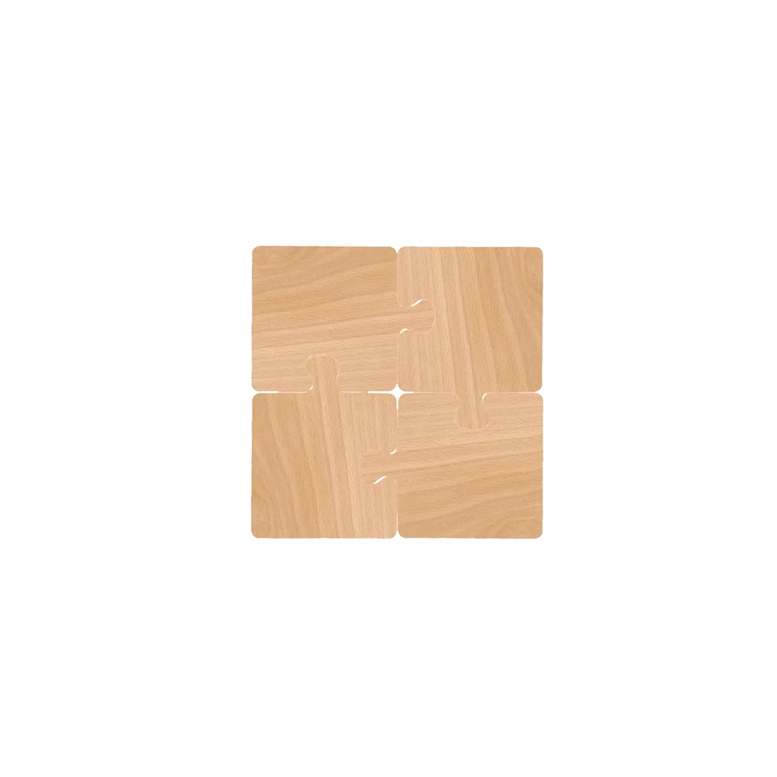 Wooden Puzzle Coaster Set - Elegant Wood Drink Coasters