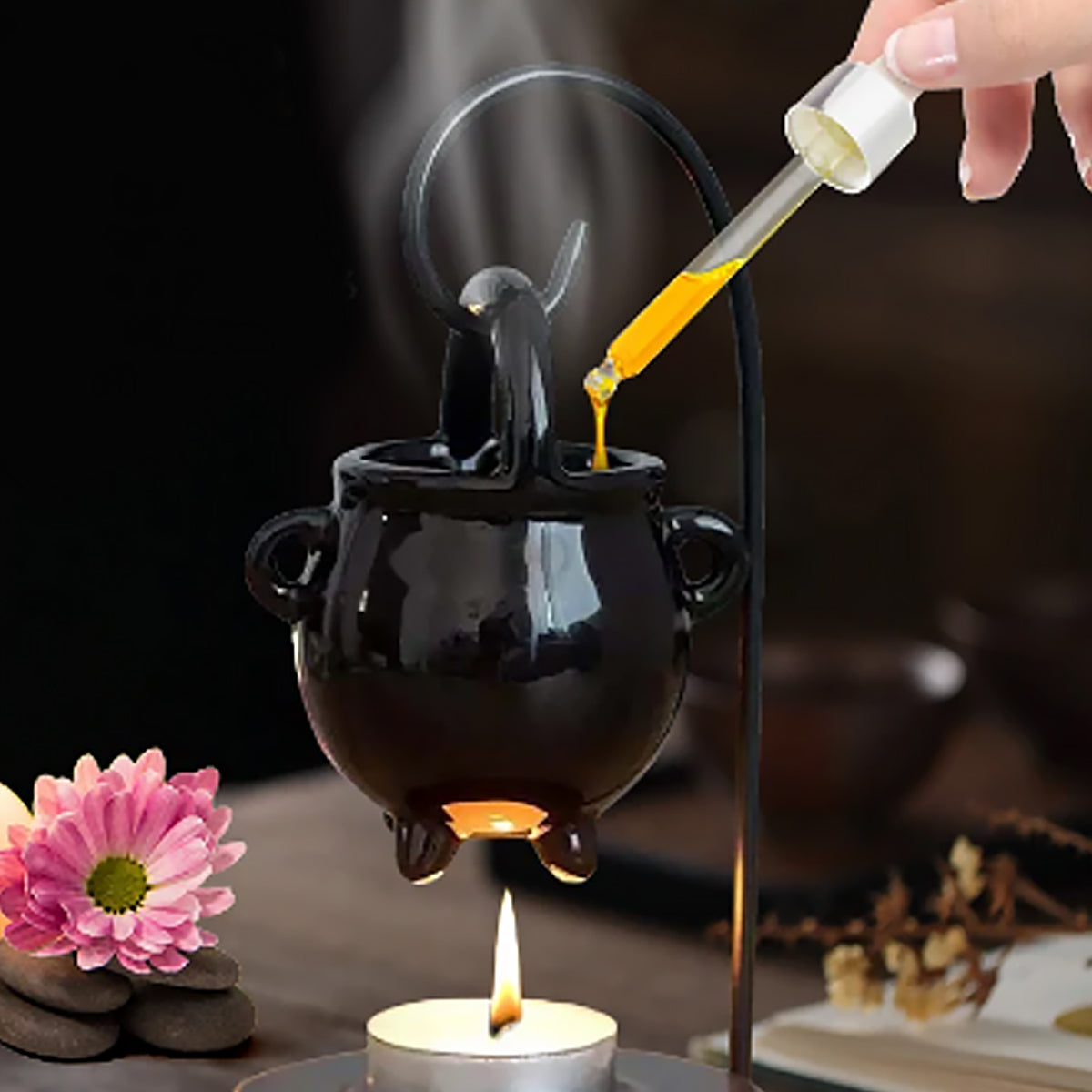 Witch Cauldron Candle Holder | Stylish Metal Candle Decor