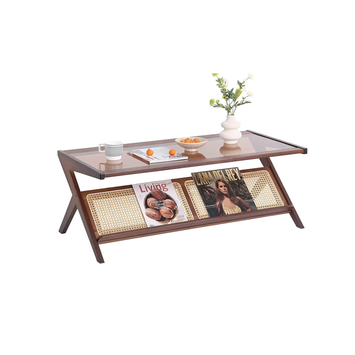 Bamboo Rattan Coffee Table - Lightweight Handcrafted Wood Table