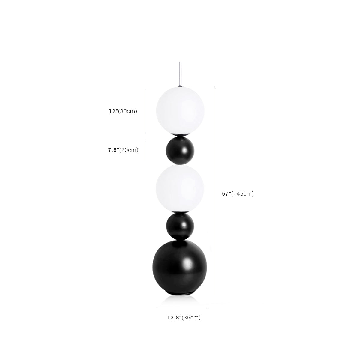 Bauhaus Floor Lamp - Stacking Ball Black Lamp