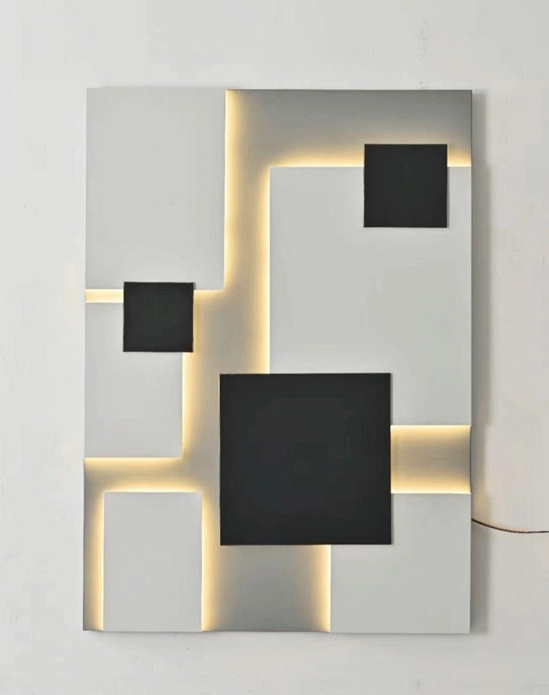 Abstract Wall Lamp – Modern Black White Geometry Fixture