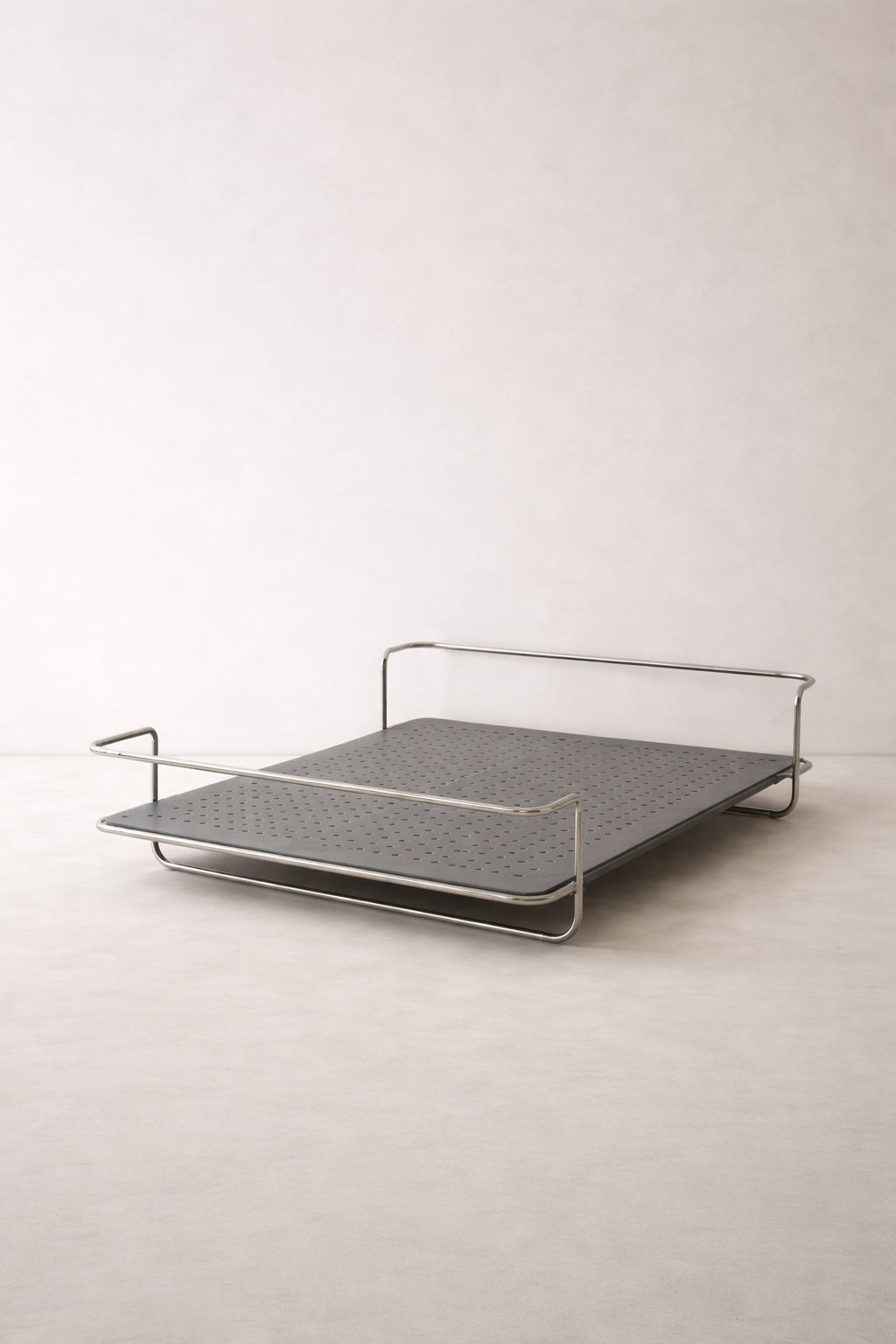 Industrial Bed Frame - Stainless Steel Metal Queen Size