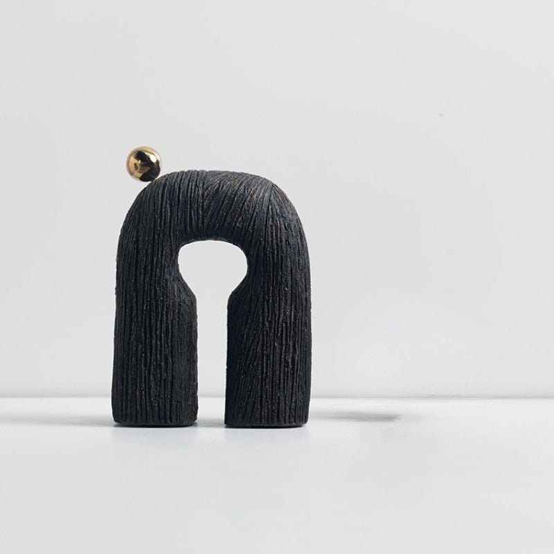 Abstract Art Statue - Ceramic Sculpture with Hand Shaped Curves