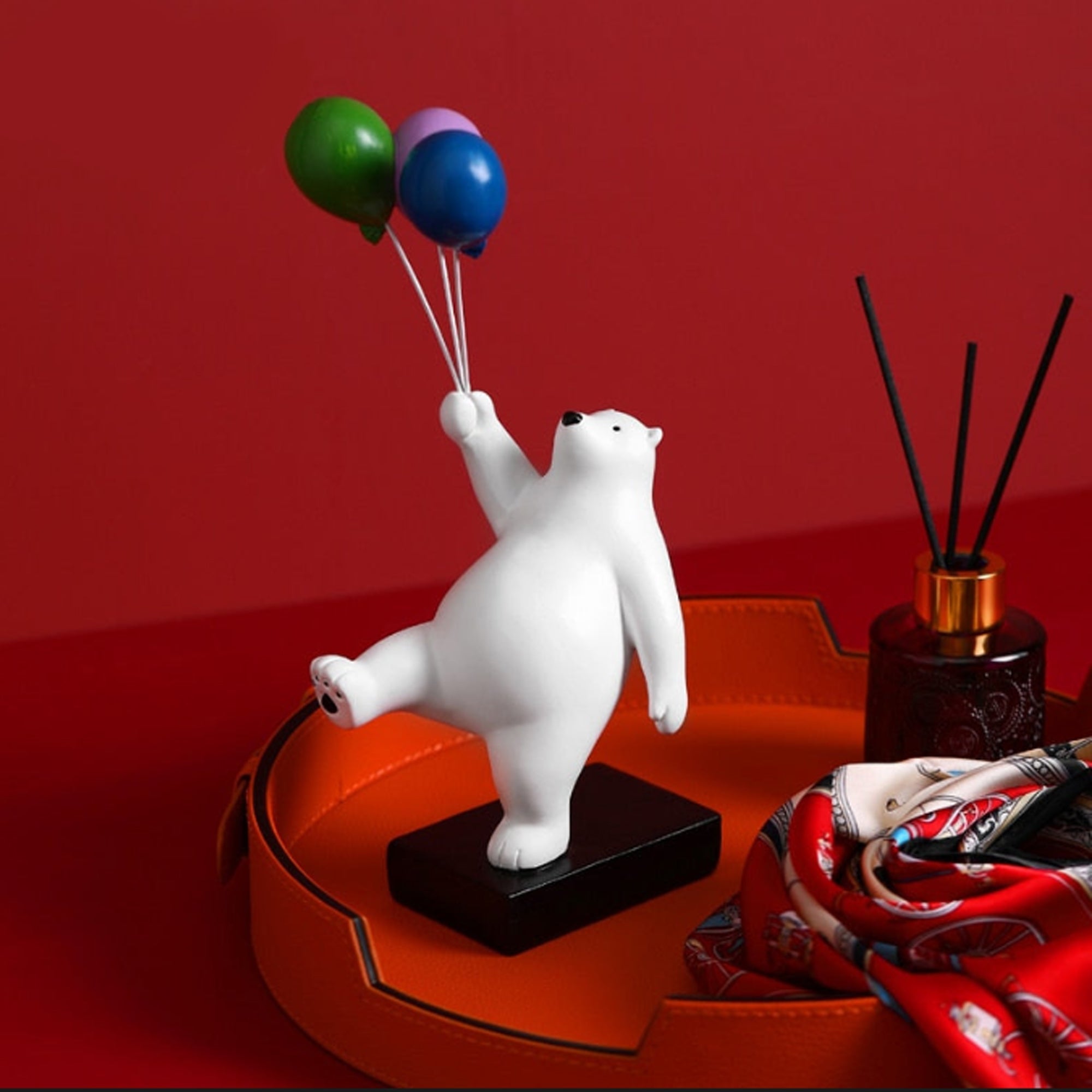 Balloon Bear Sculpture - Unique Shelf Decor Piece