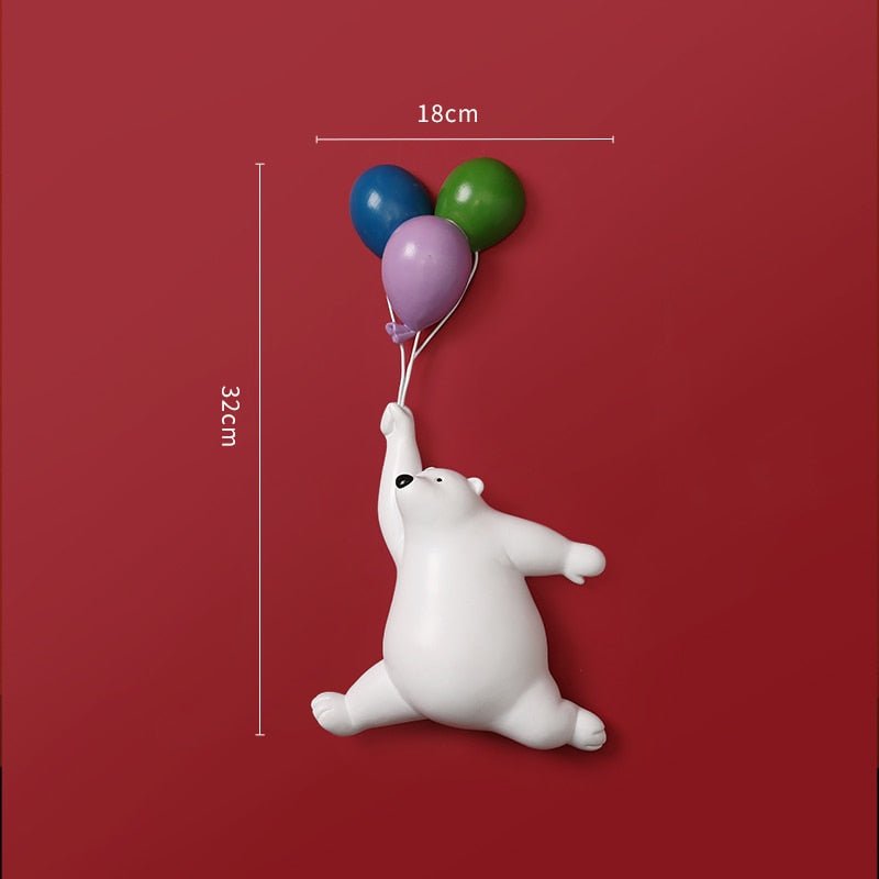 Balloon Bear Sculpture - Playful Wall Mount Art