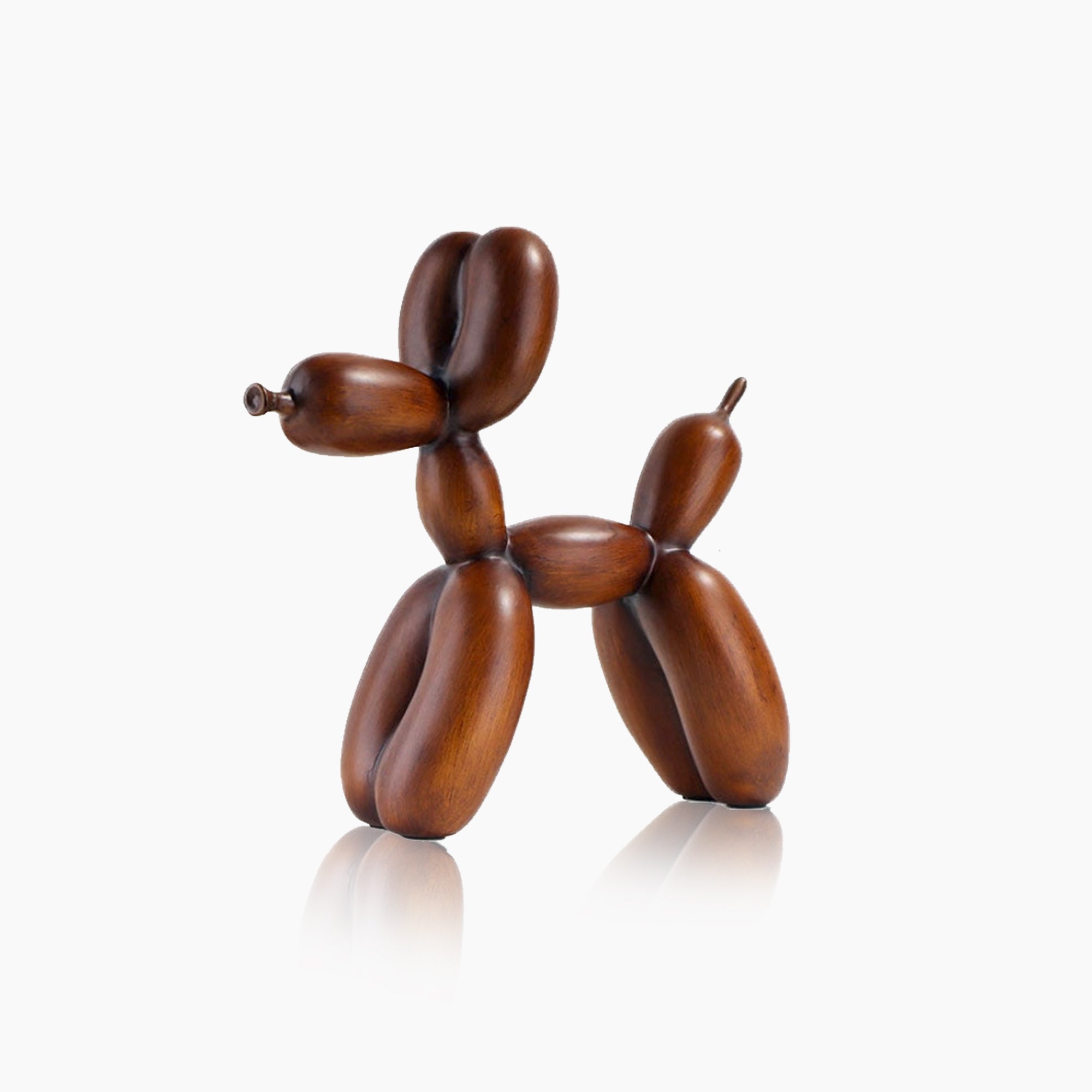 Dog Art Sculpture - Wood Grain Resin Figurine