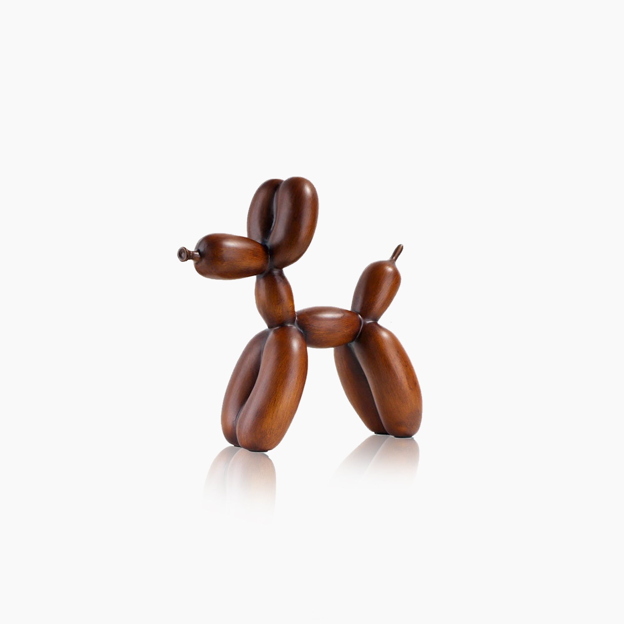 Dog Art Sculpture - Wood Grain Resin Figurine