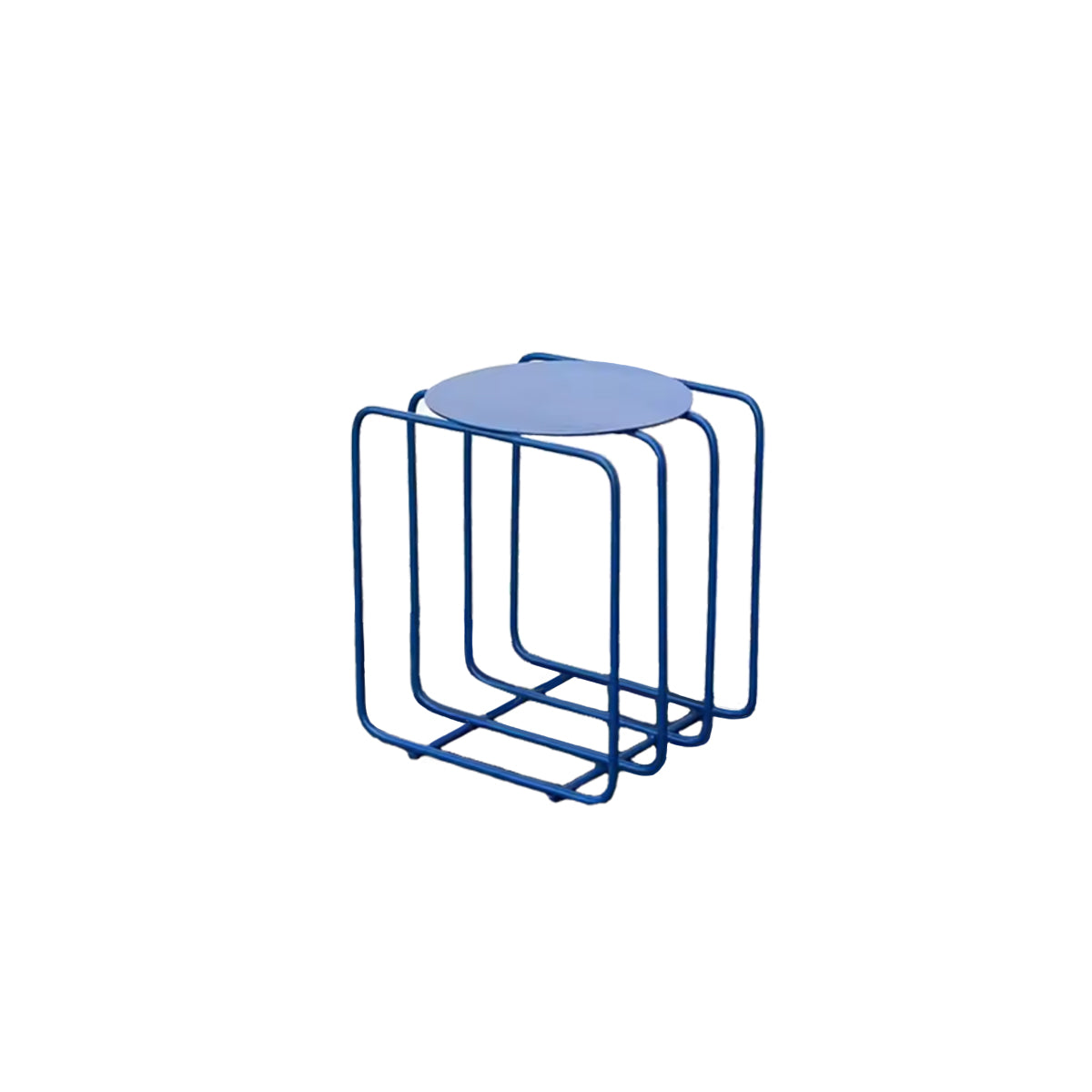 Round Metal Side Table – Wire Frame Rack, Modern Minimalist Accent