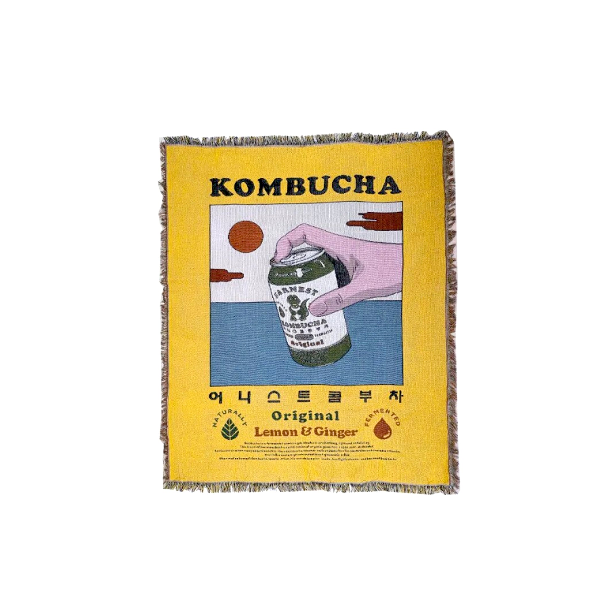 Kombucha Throw Blanket – Soft Cotton Retro Design
