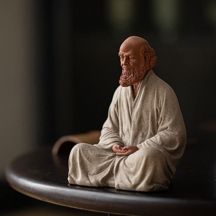 Bodhidharma Buddha Statue - Hand Crafted Ceramic Sculpture