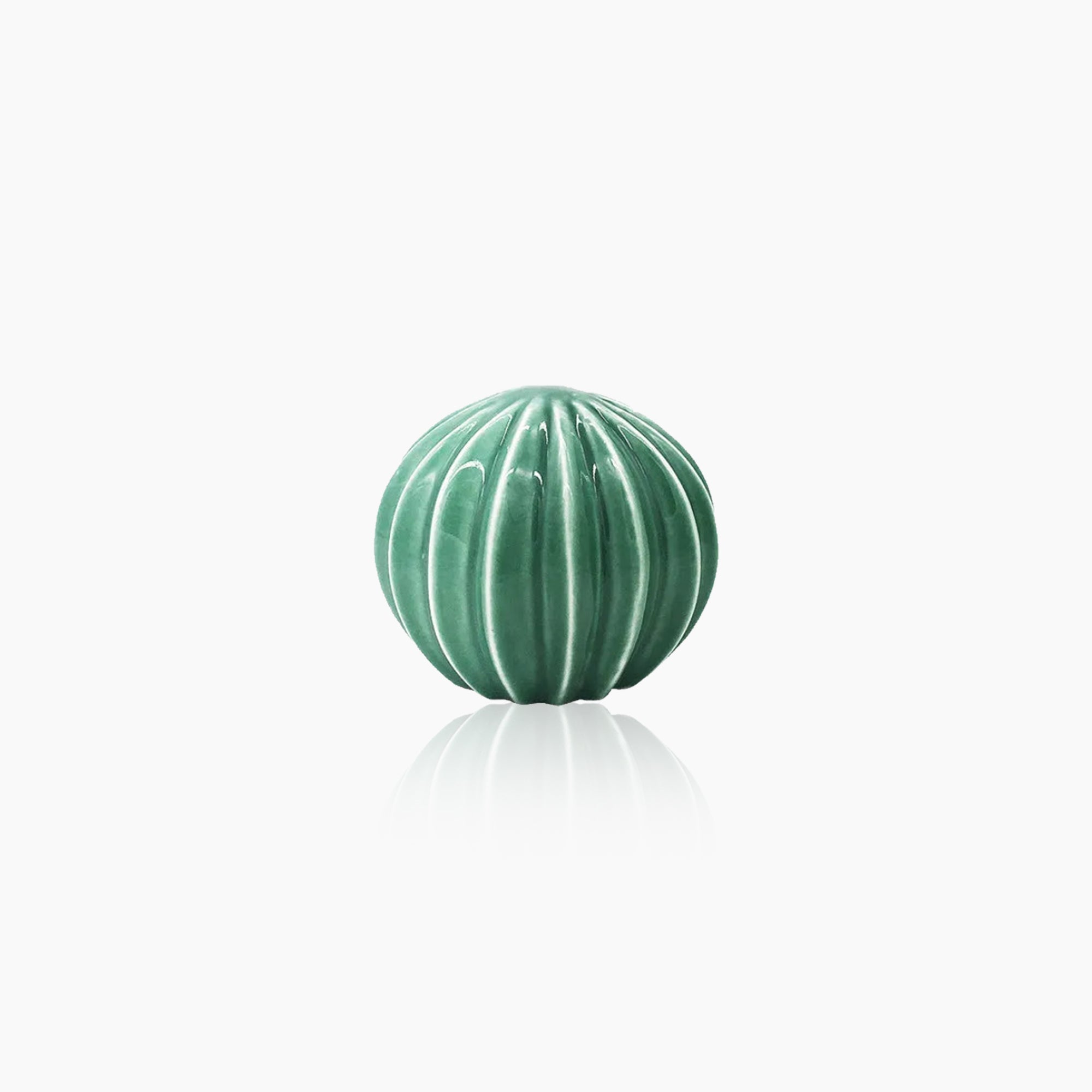 Green Ceramic Cactus Handcrafted Sculpture - Unique Art Piece