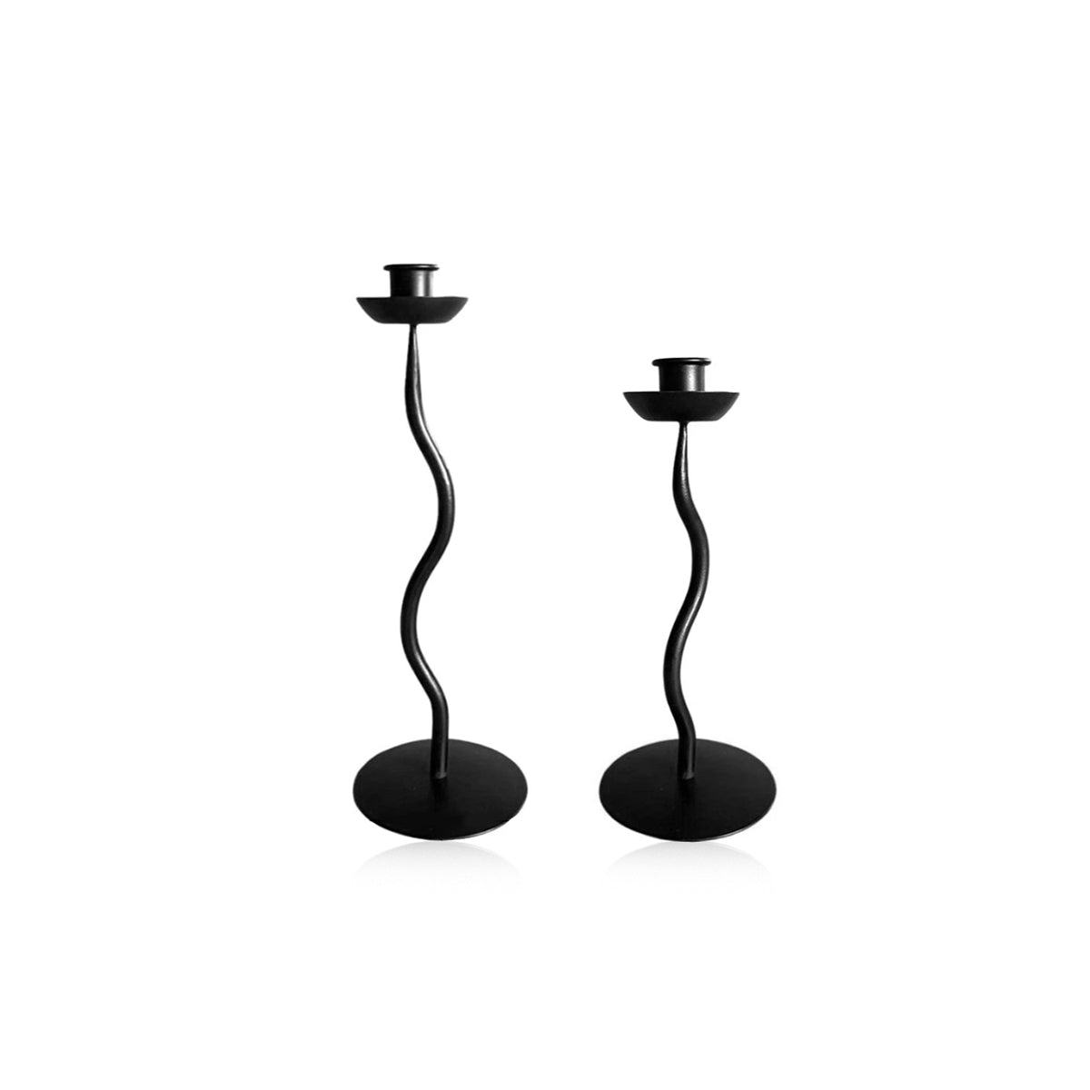 Retro Metal Candle Holder - Unique Wavy Metalwork Stand