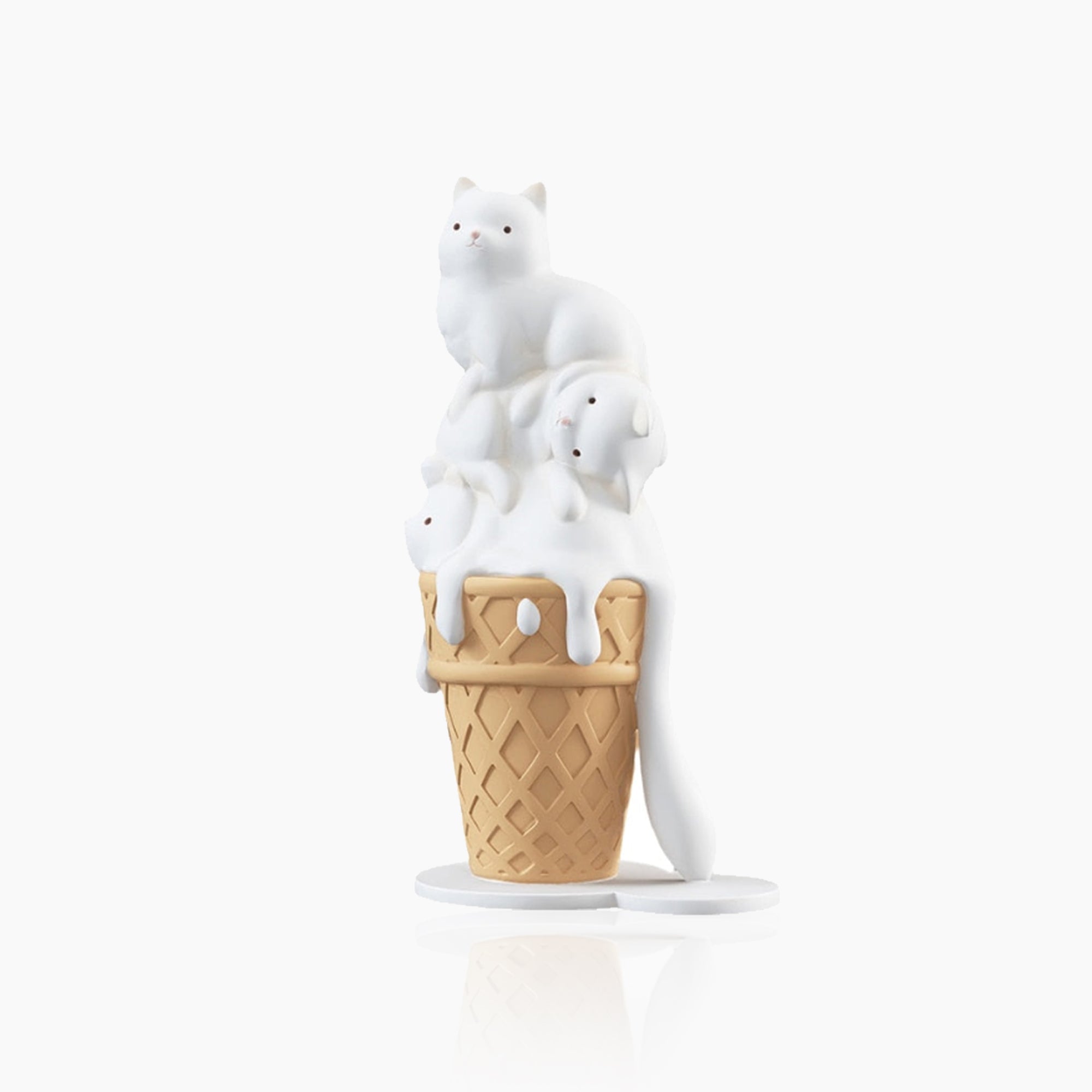Ice Cream Cat Sculpture - Resin Melting Art