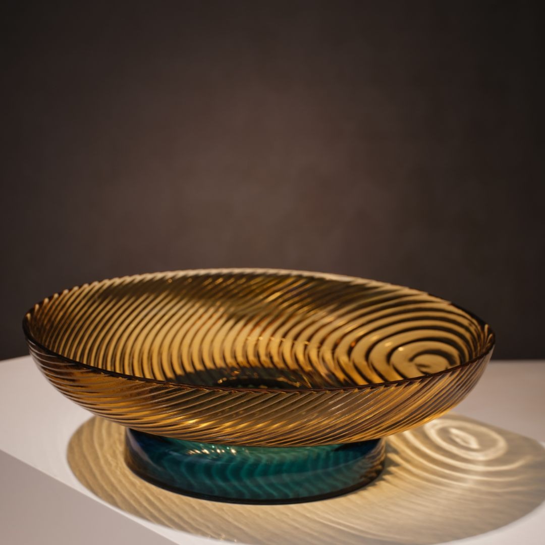 colorful glass centerpiece bowl