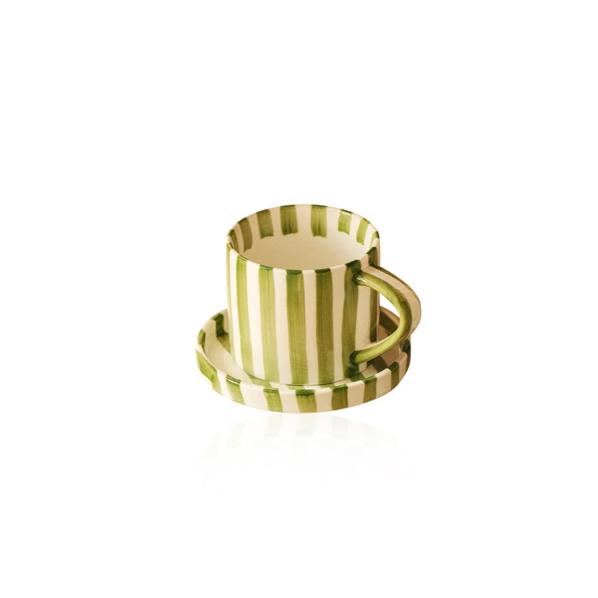 Ceramic Striped Plate – Brush Touch Art Design