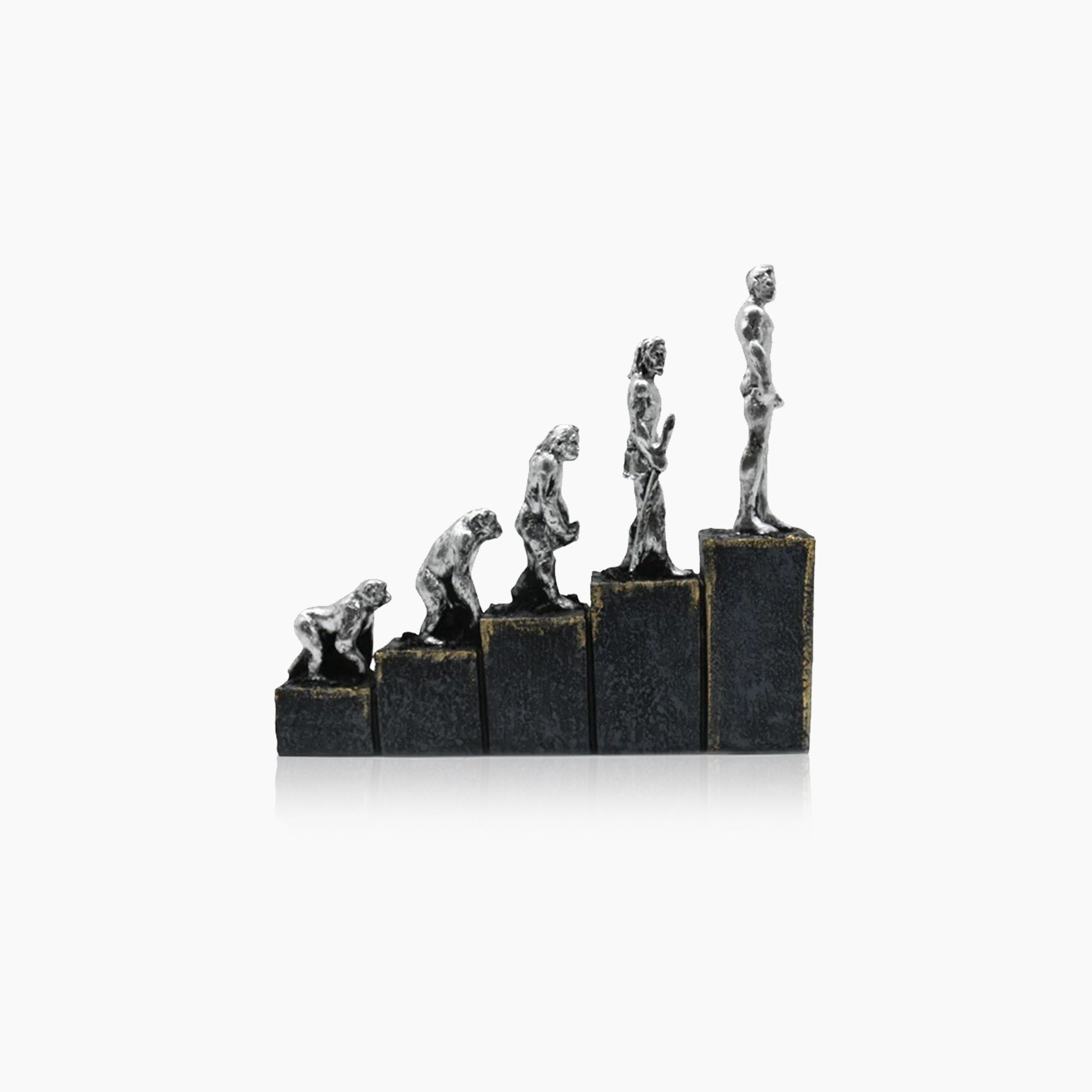 Evolution Figurine Sculpture - Ceramic Resin Art