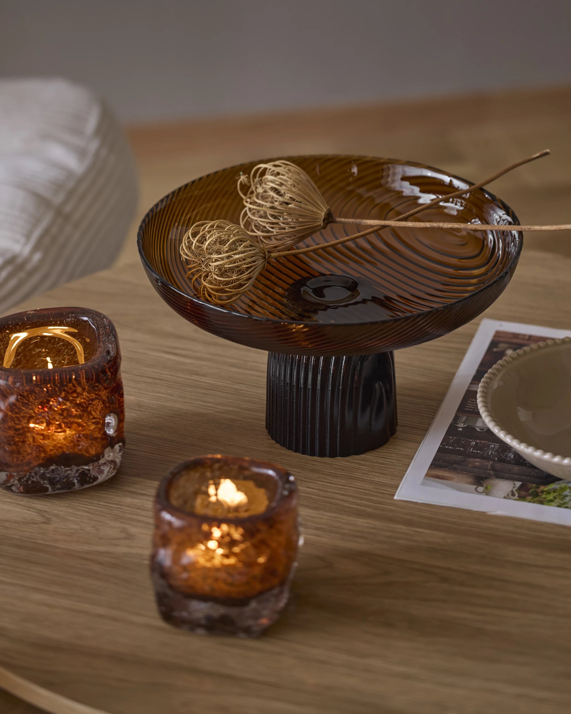decorative glass fruit bowl for dining table