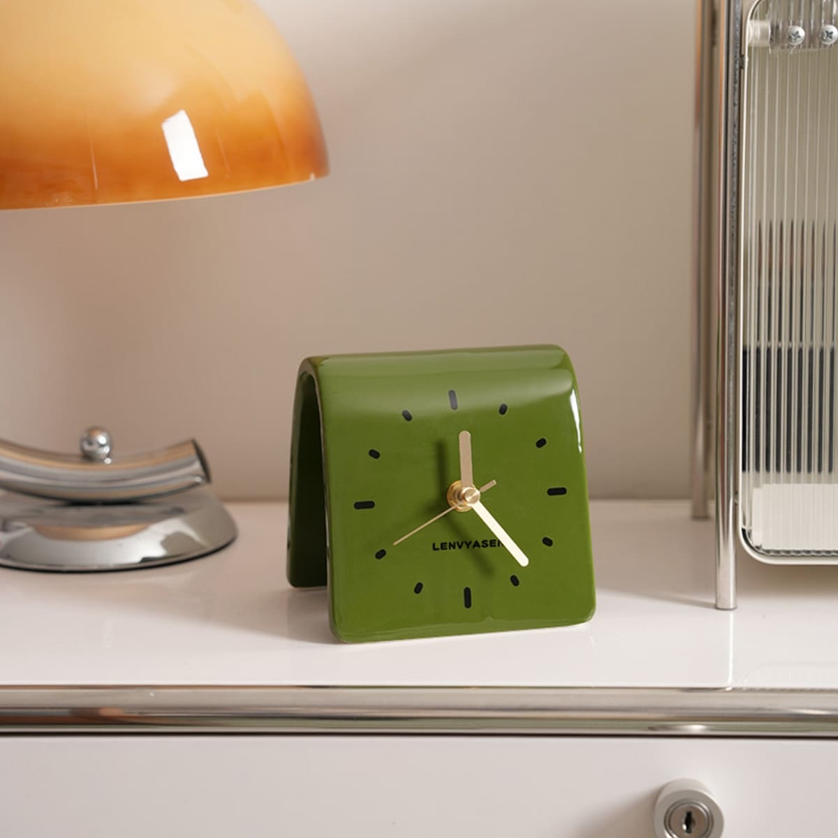deep purple ceramic desk clock aesthetic