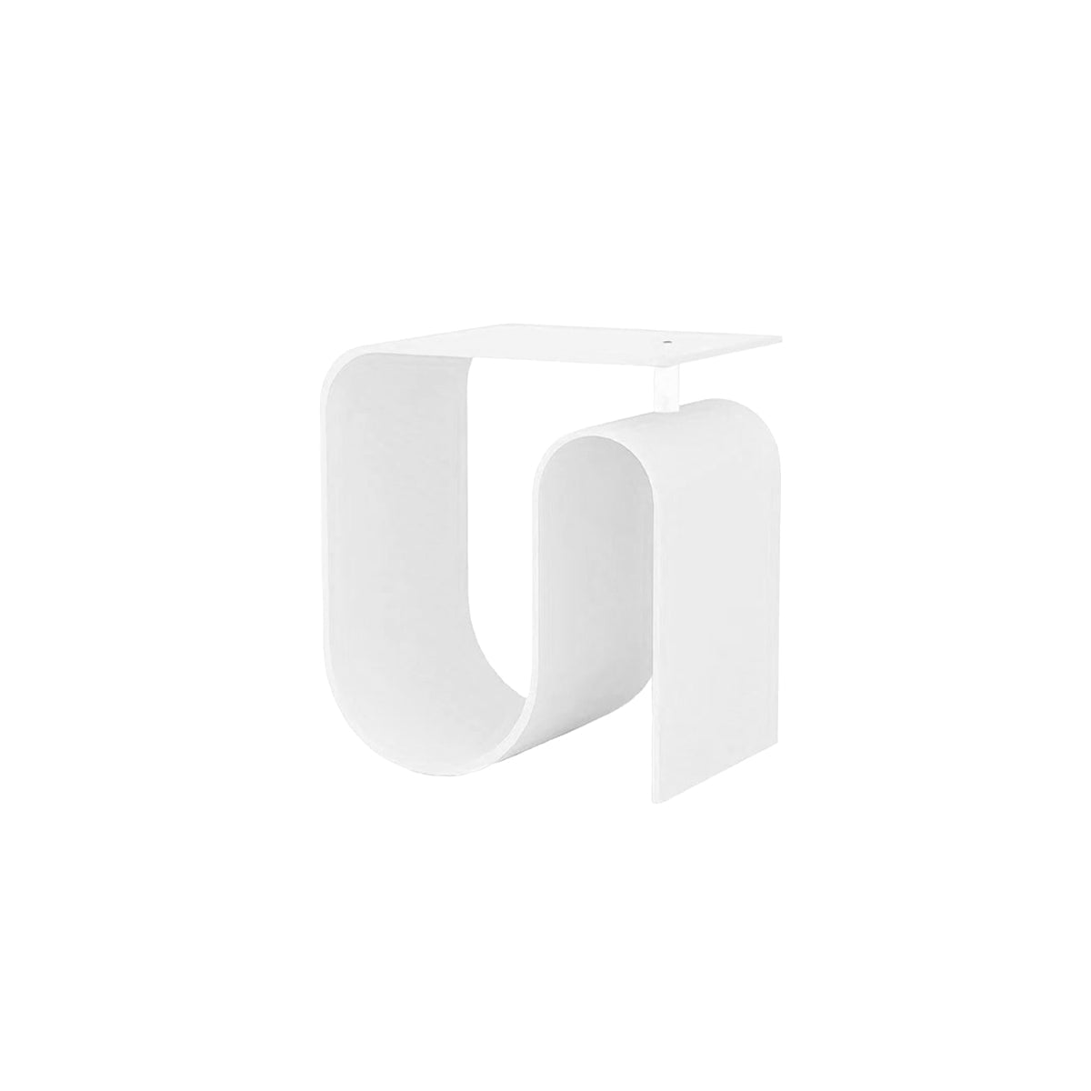 White Wave Side Table - Modern Acrylic Accent