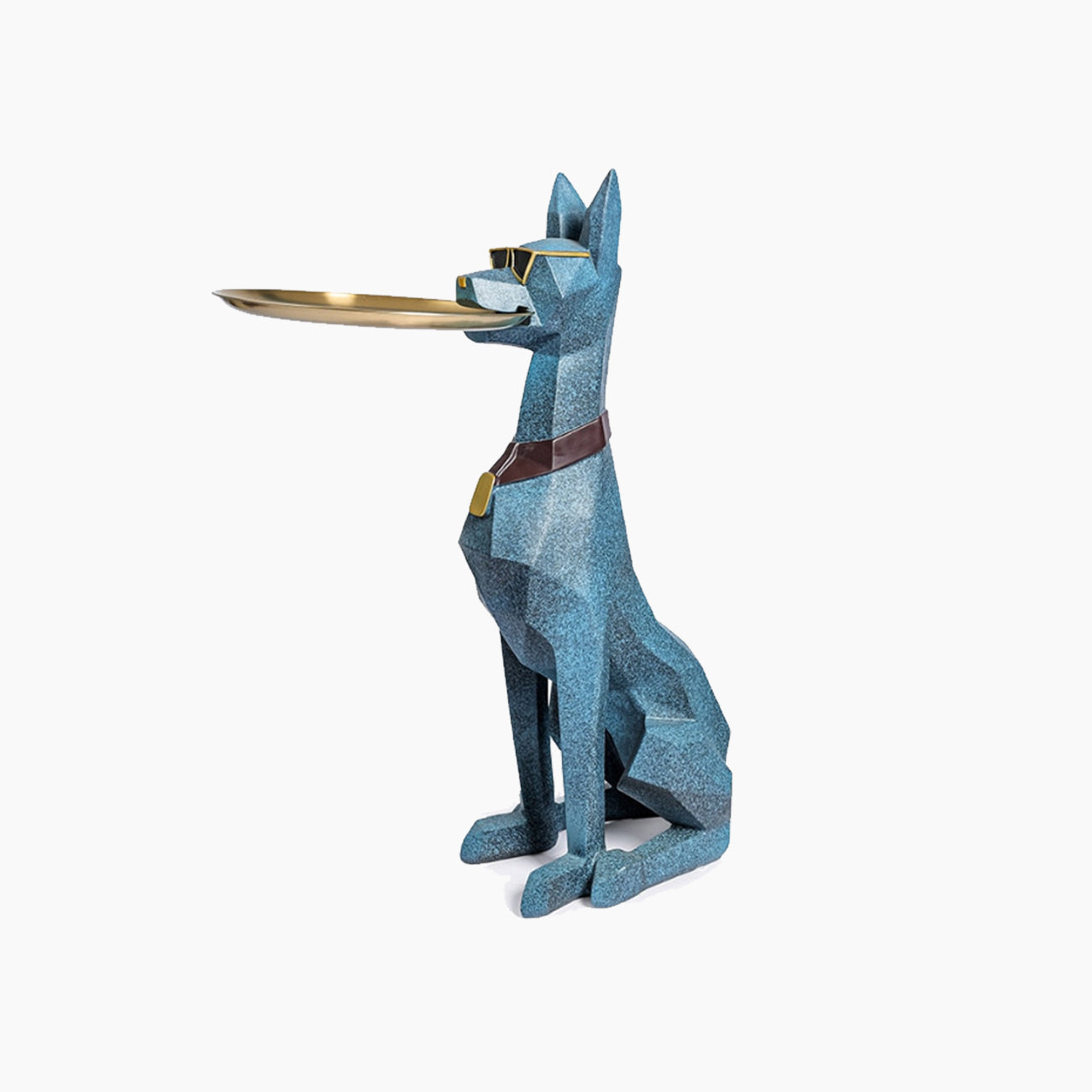 Dobermann Dog Statue - Large Resin Guard Sculpture with Front Door Key Holder