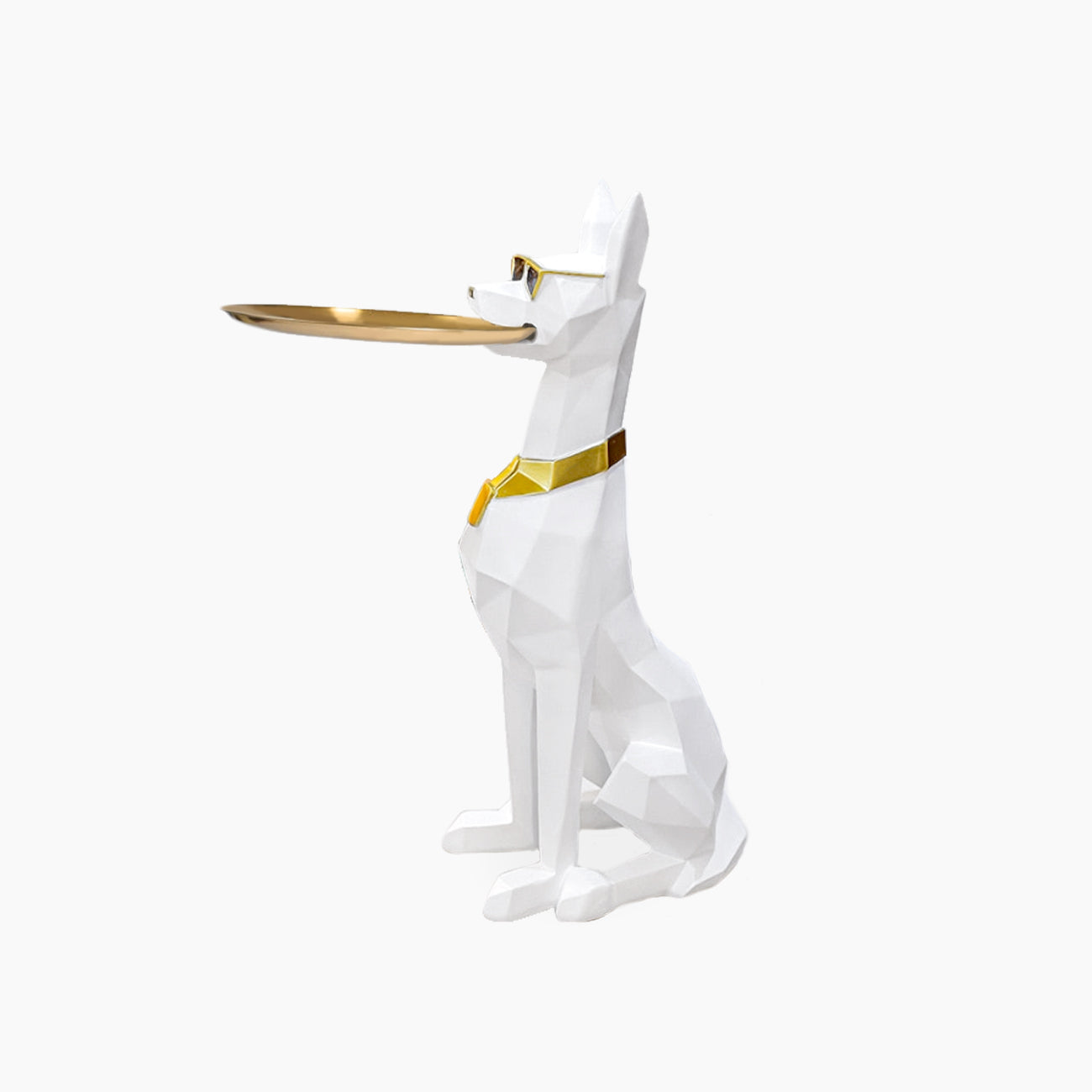 Dobermann Dog Statue - Large Resin Guard Sculpture with Front Door Key Holder