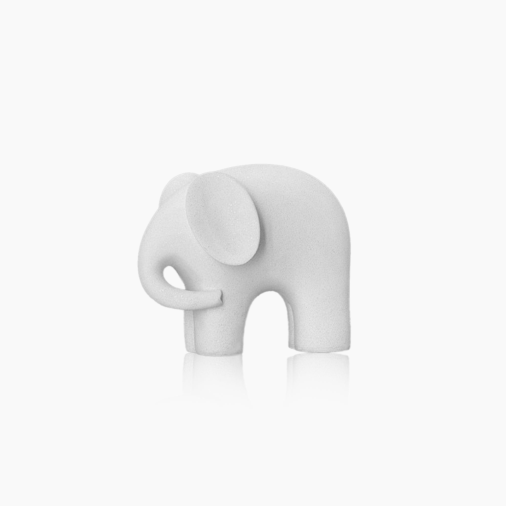 Nordic Elephant Statue - White Resin Sculpture