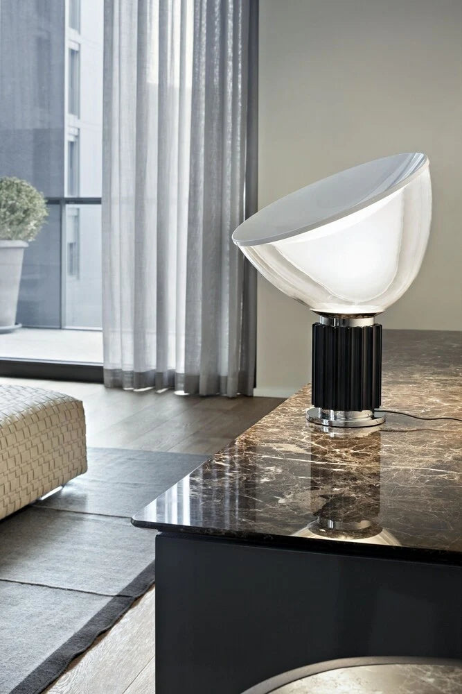 Transparent Bowl Lamp – Italian Style Chrome Table Light