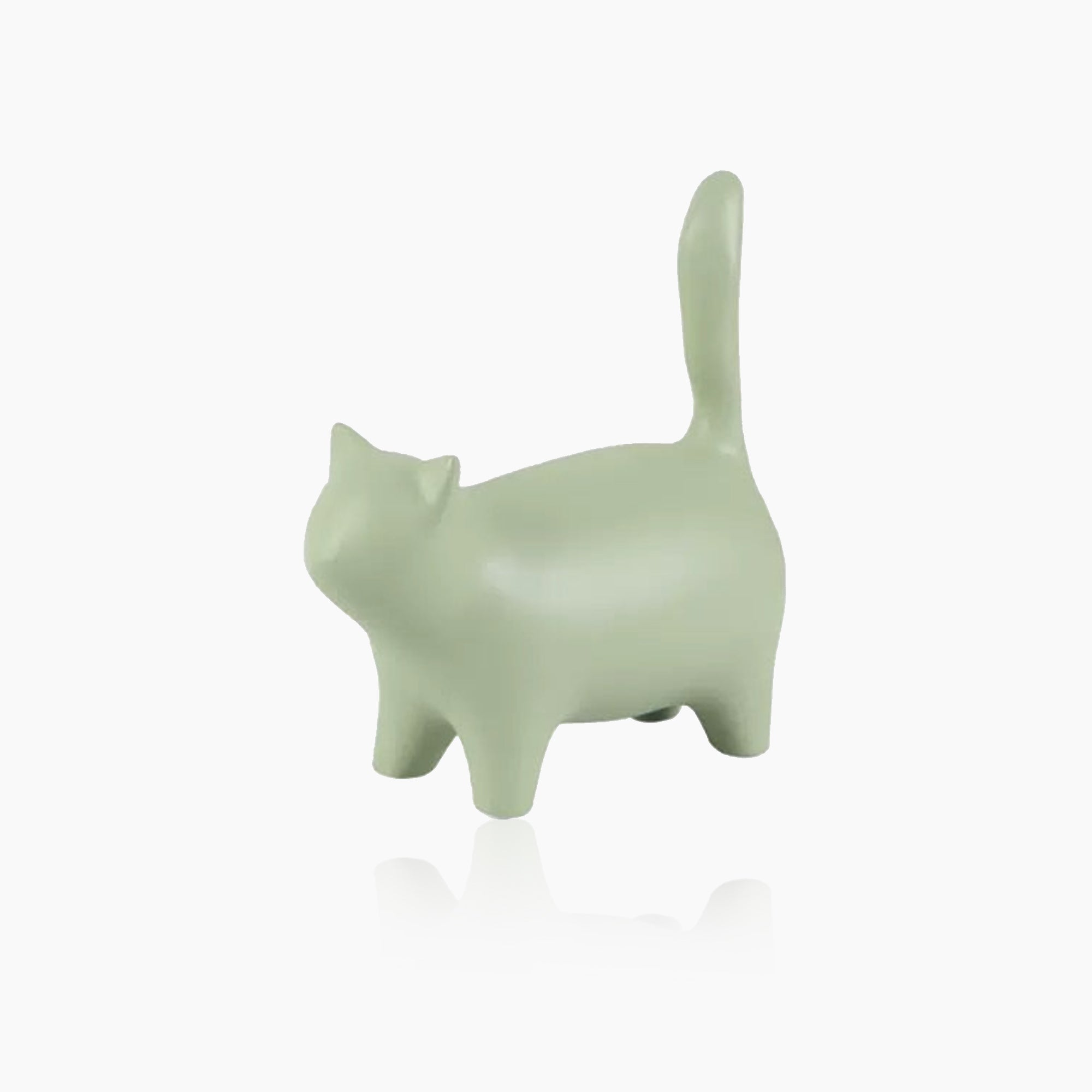 Minimalistic Cat Sculpture - Modern Sitting Figurine