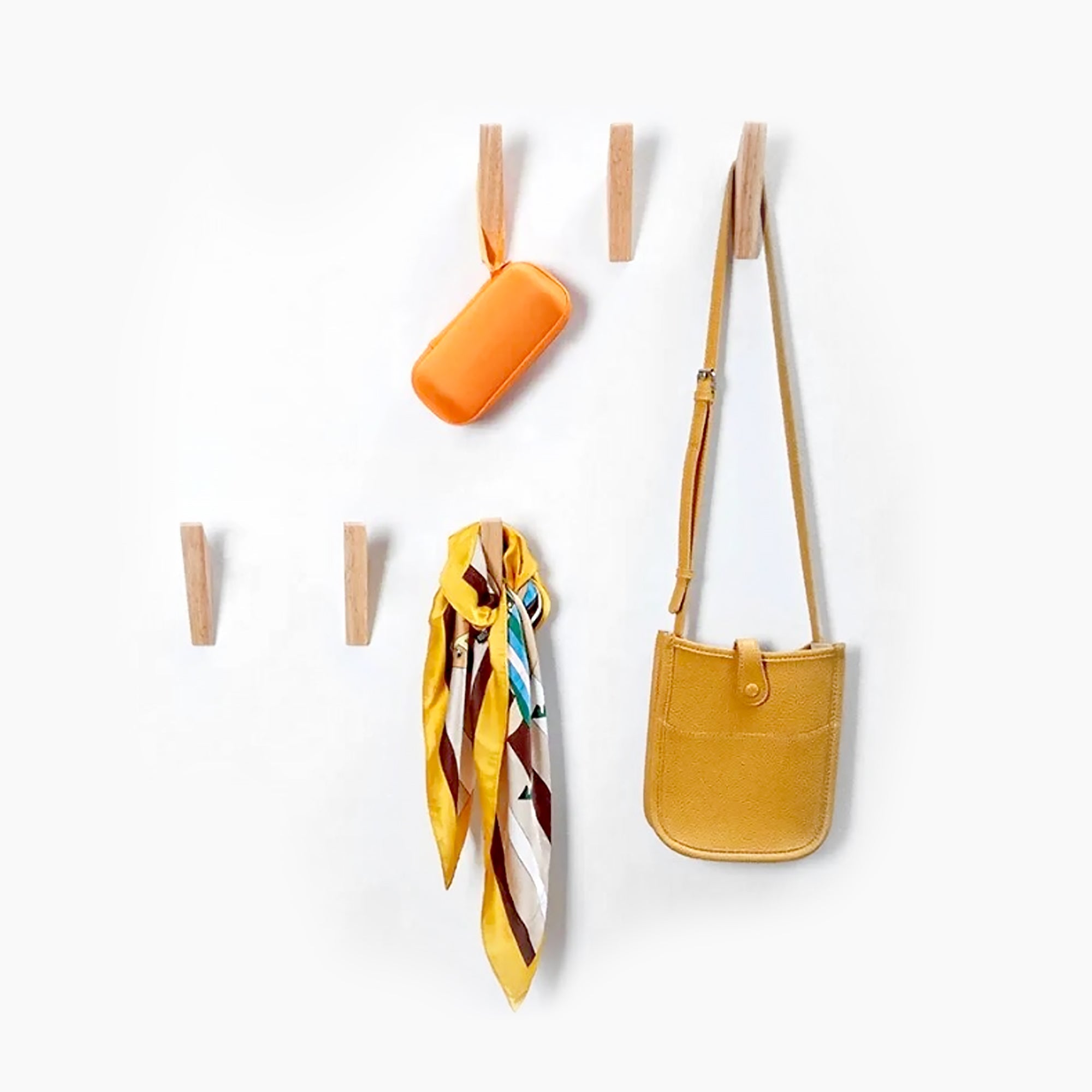 Wooden Wall Hanger - Angular Solid Wood Hook