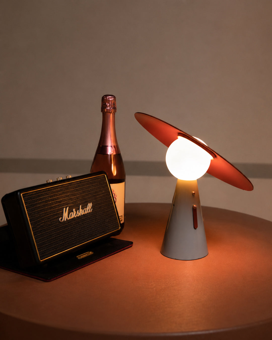 Character desk lamp styled on a nightstand