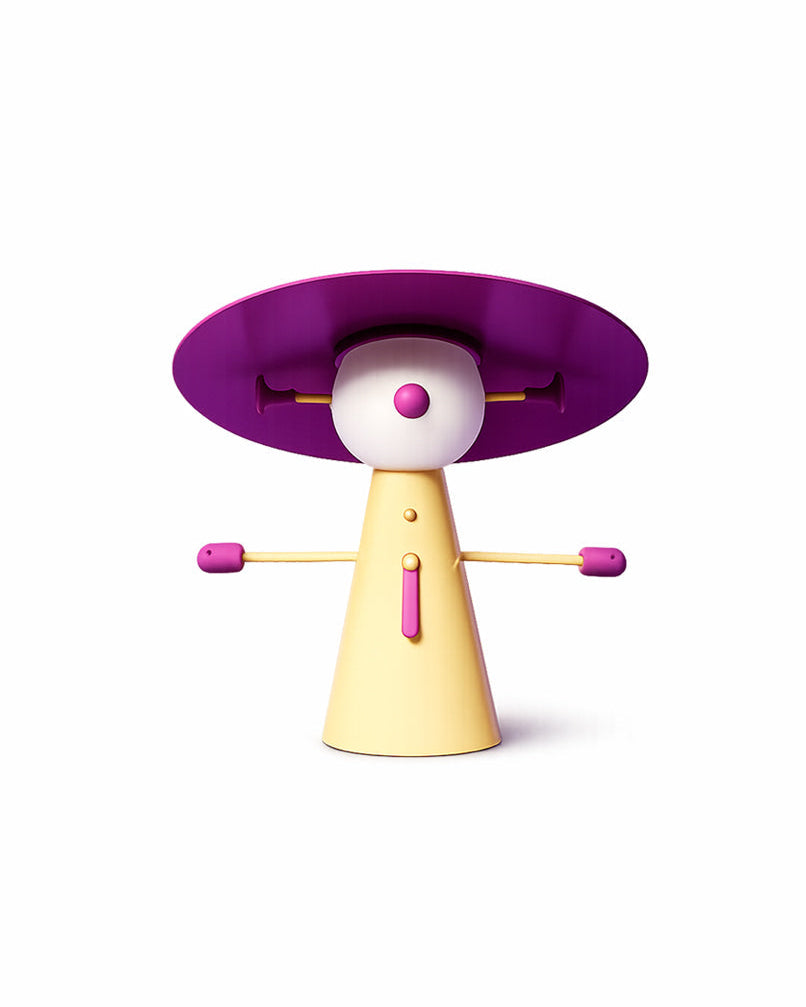 Purple character desk lamp, front view