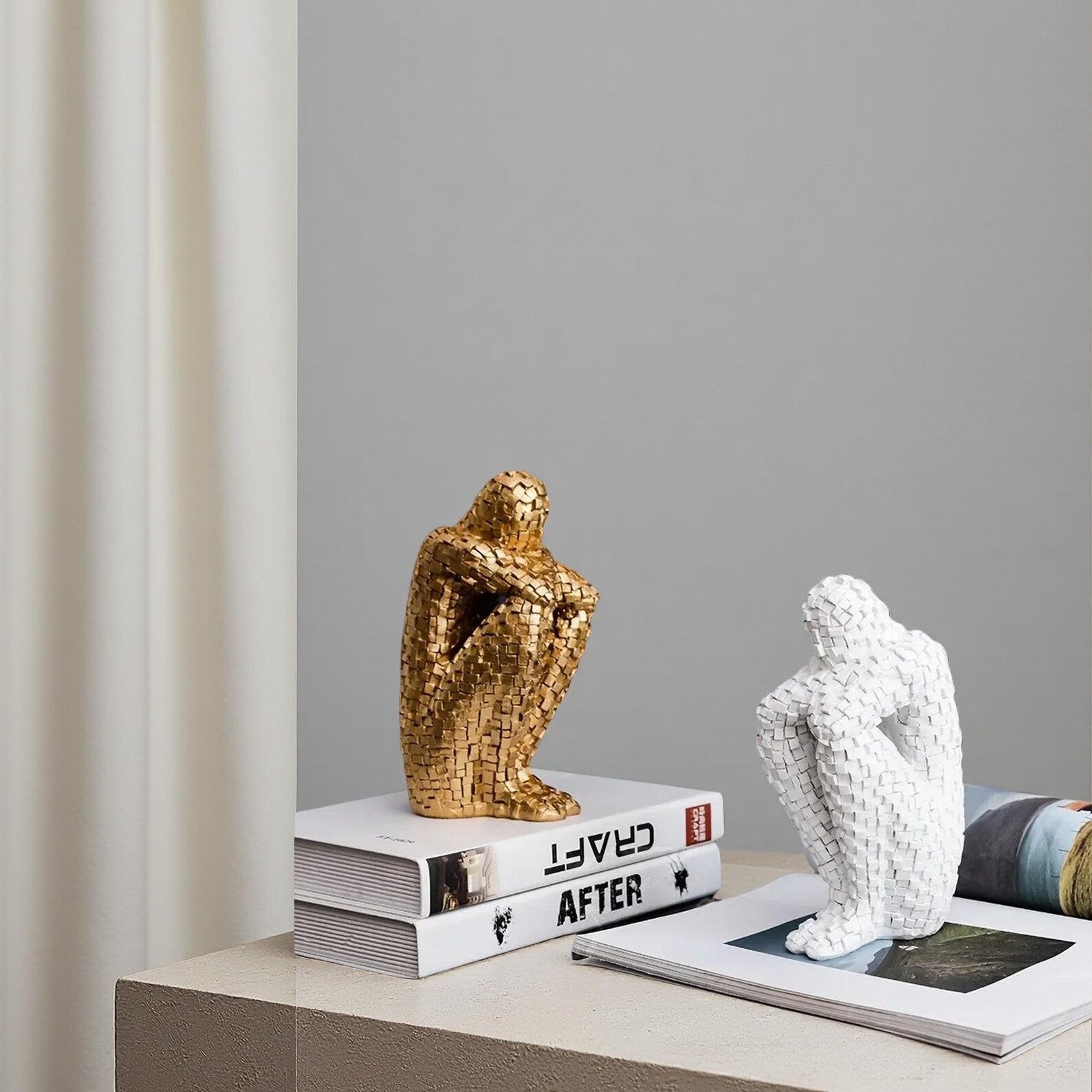 THINKER-MOSAIC | Reflective Mosaic Thinker Statue