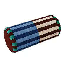 Velvet Round Neck Bolster Pillow Cylinder Lumbar Support Cushion