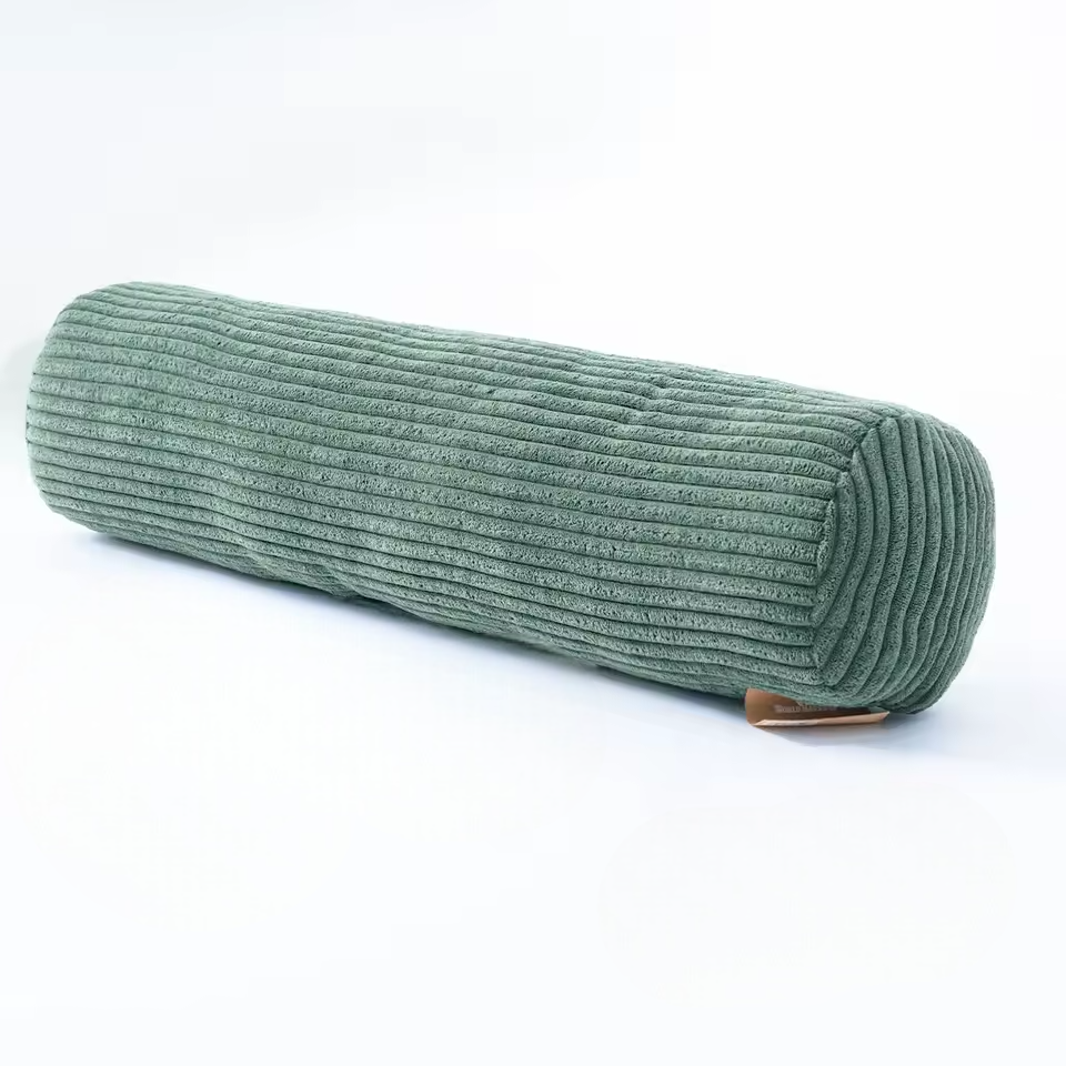 Corduroy Bolster Pillow 6x24in Cylindrical Decorative Body Cushion