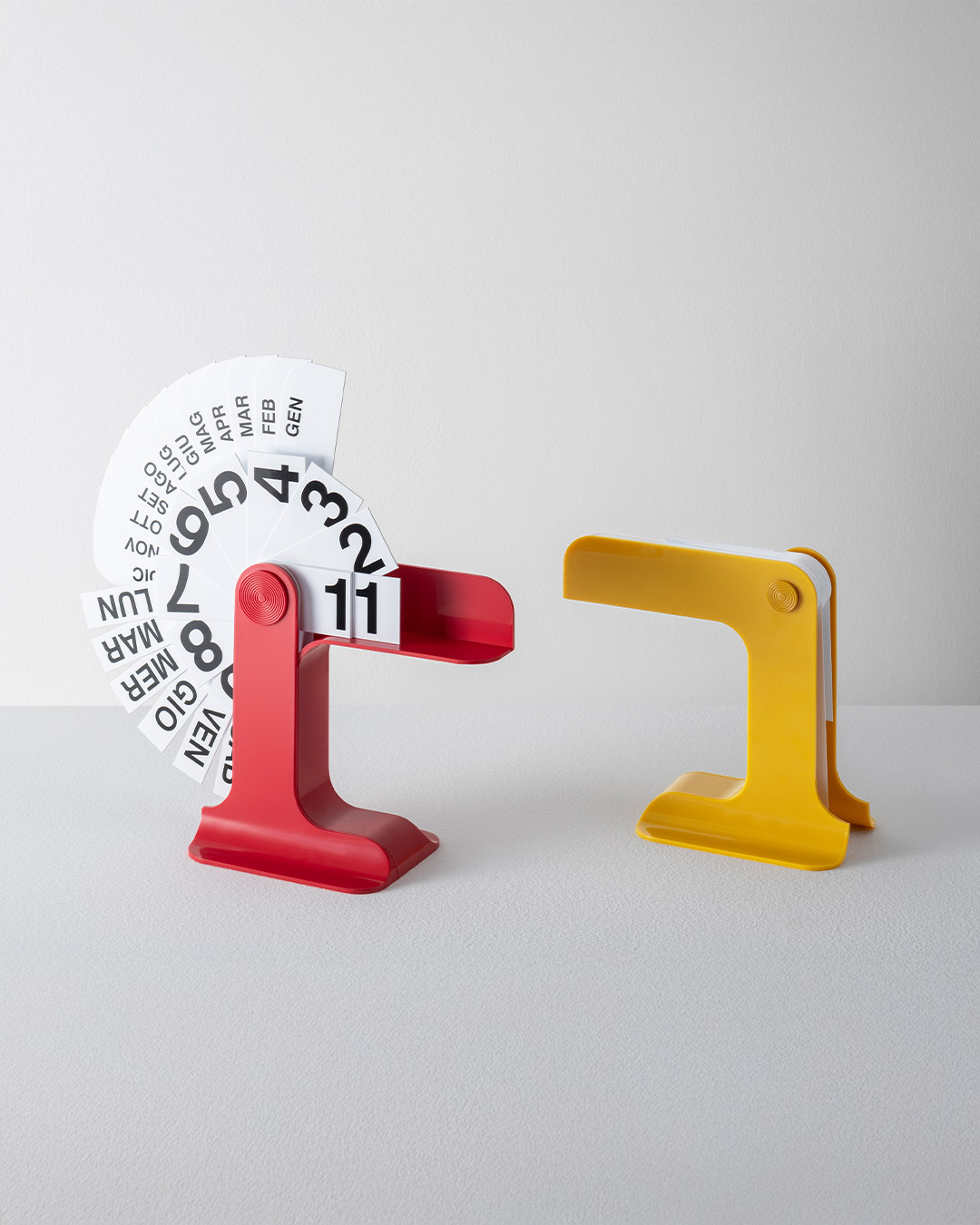 Desktop Flipping Calendar - Modern Black Desk Organizer back view highlighting silhouette and design